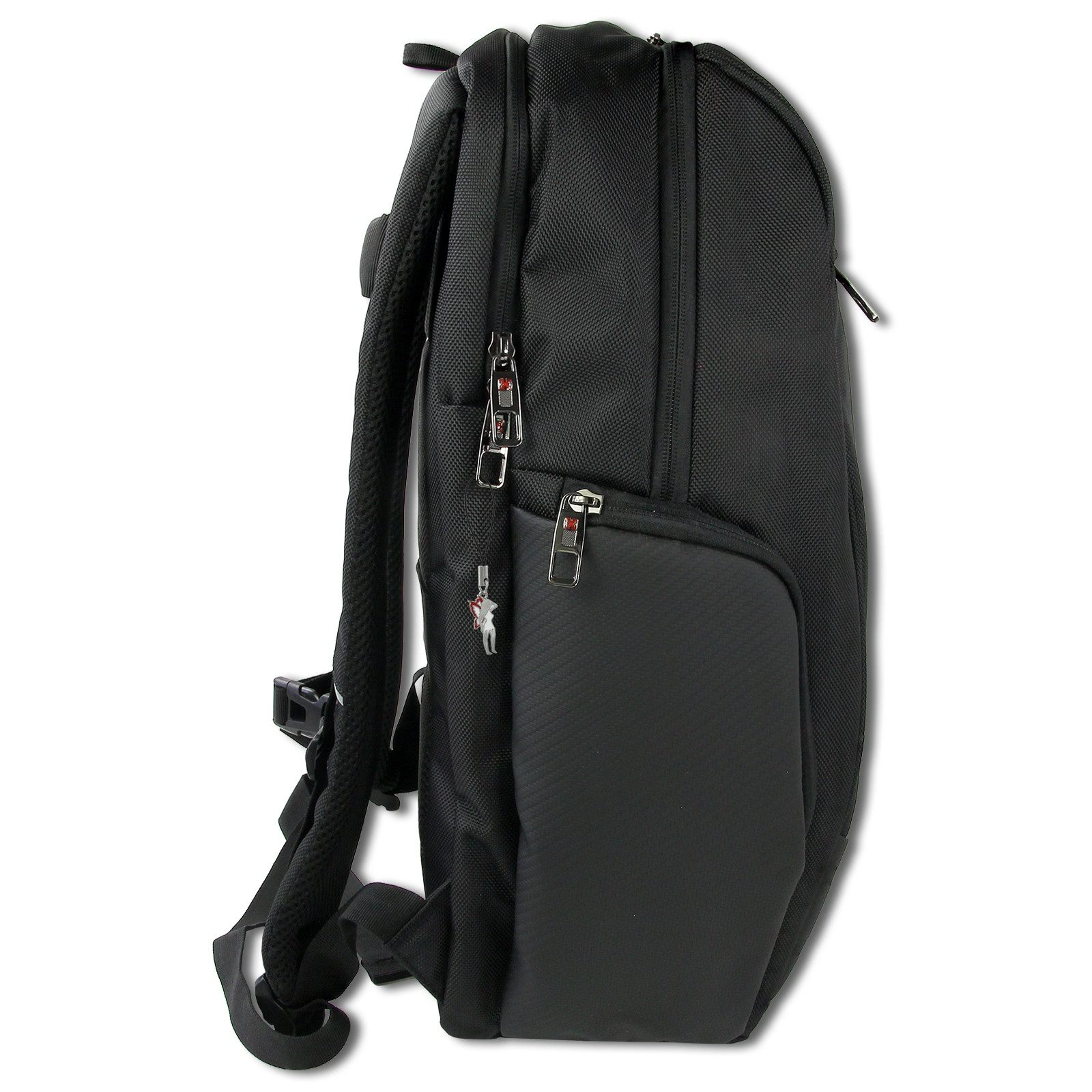 Travel N Meet Cityrucksack Travel N Meet Businessrucksack, Rucksack, Herren Businessrucksack Polyester, schwarz ca. 45cm hoch