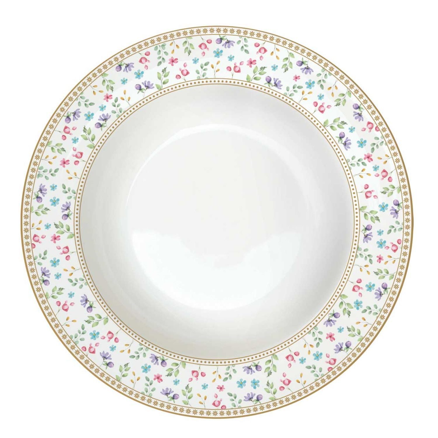 EasyLife Suppenteller Spring Bloom, Spülmaschinengeeignet, Mehrfarbig, Motiv: Hasen & Blumenkörbe