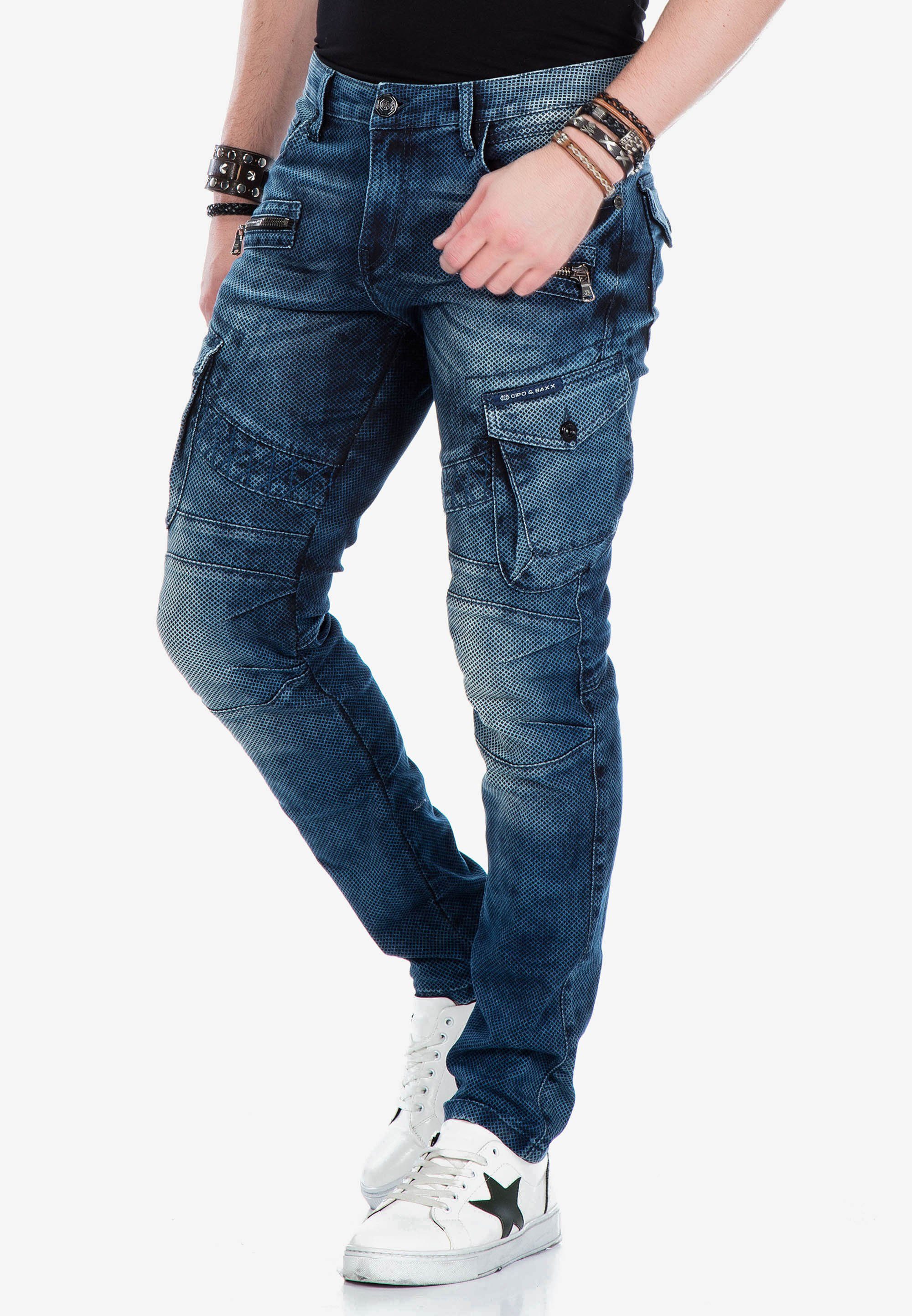 Bequeme coolen blau Cipo mit Jeans Baxx & Applikationen