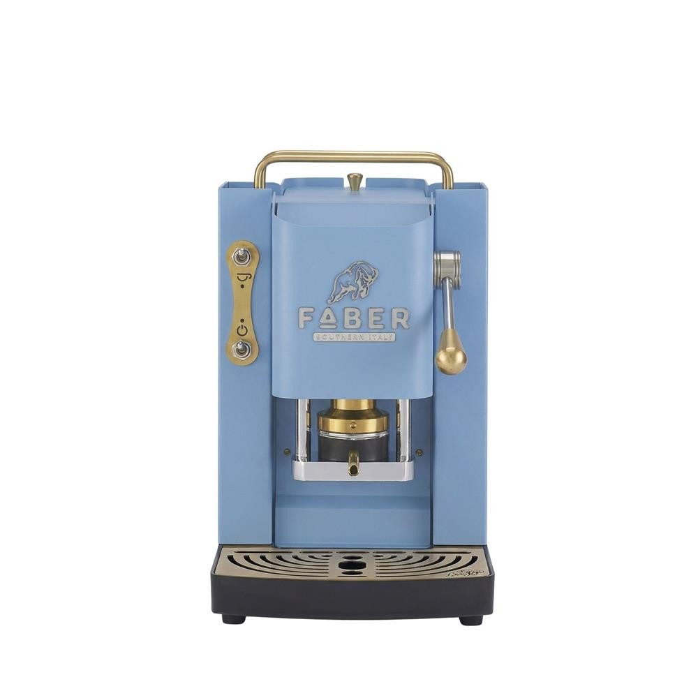 Faber Coffee Machines Kaffeepadmaschine Faber Pro Deluxe 3.0 Messing, ESE Pads, Messing-Details mit hochwertigem 3D-Logo