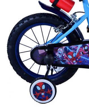 Volare Kinderfahrrad Marvel Spidey 14-Zoll, Blau mit dunkelblauen Akzenten, (1-tlg), geschlossener Kettenschutz, abnehmbare Stützräder, höhenverstellbar