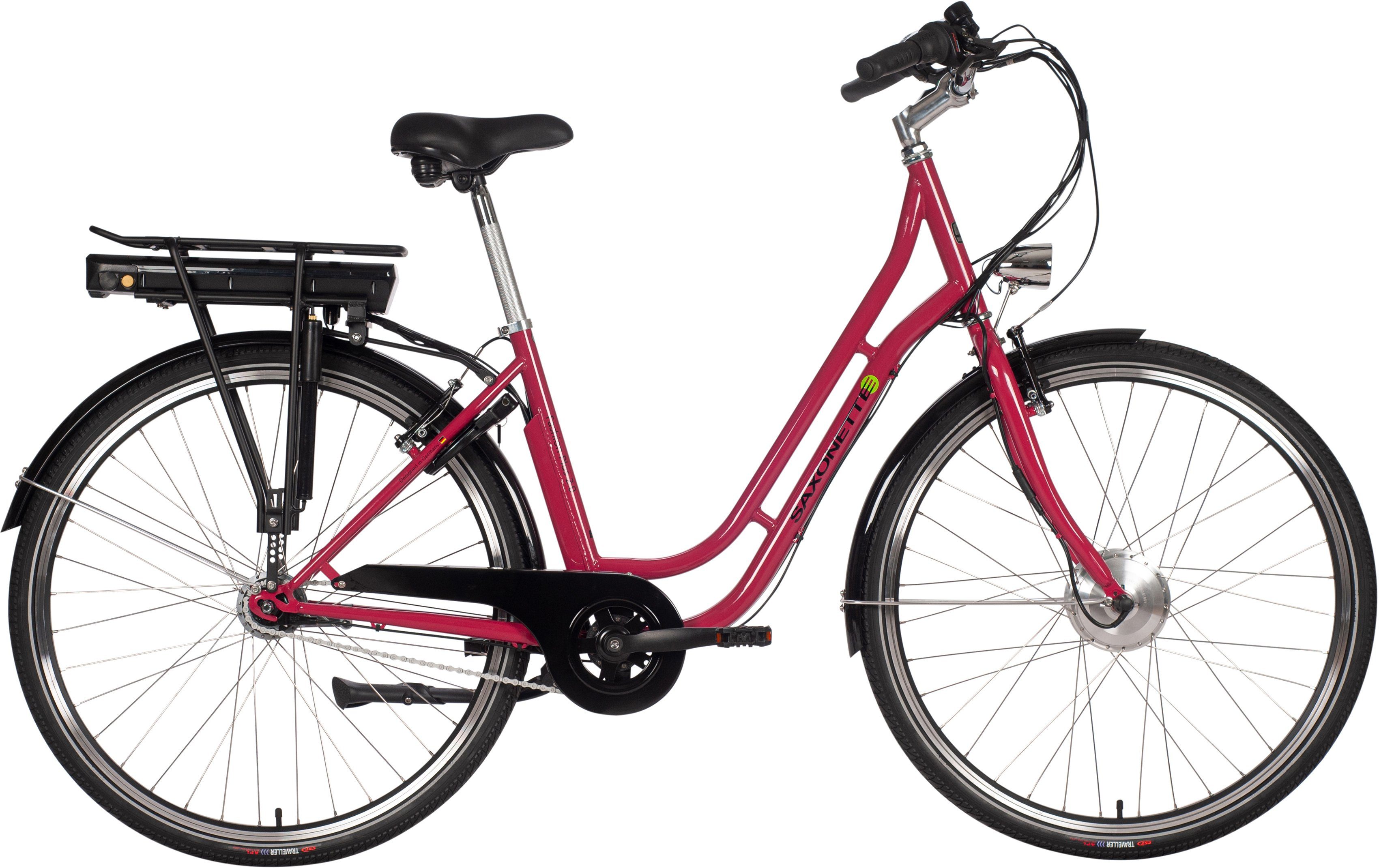 SAXONETTE E-Bike Fashion Plus 2.0, 7 Gang Shimano, Nabenschaltung, Frontmotor, 418 Wh Akku | E-Citybikes