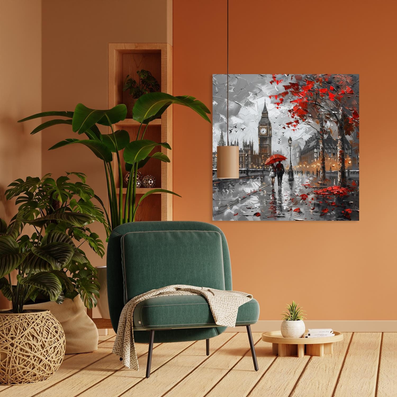 queence Leinwandbild Big Ben im Herbst, Architektonische Elemente, Bilder von Europa, Bilder von Liebespaaren, Brücken, Filmszene, Großbritannien, Jahreszeiten, Paar, Personen, Rain, Romantisch (1 St), Premium-Leinwandstoff, Handarbeit aus Deutschland