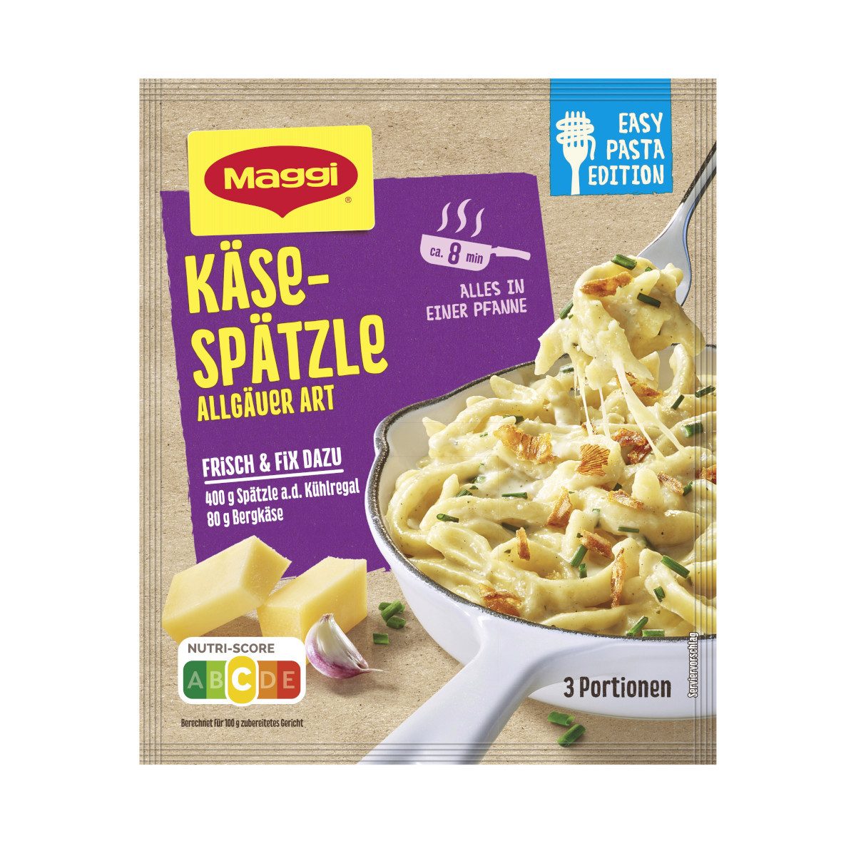 MAGGI Gewürz, Maggi Fix Käsespätzle Allgäuer Art Gewürzmischung Packung 34g