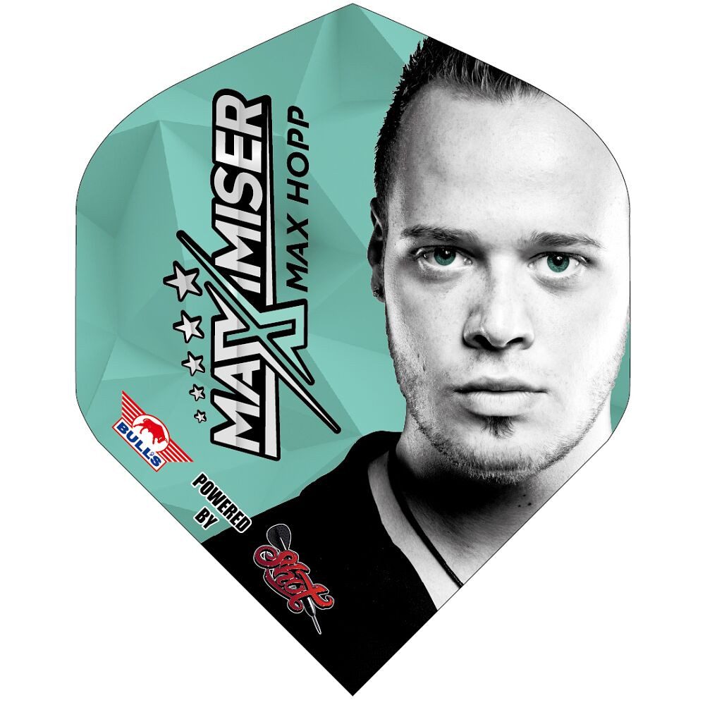 Bull’s NL Dartscheibe Dart Flights Max Hopp Full Face, Robuste Qualität: 100 Micron Kunststoff