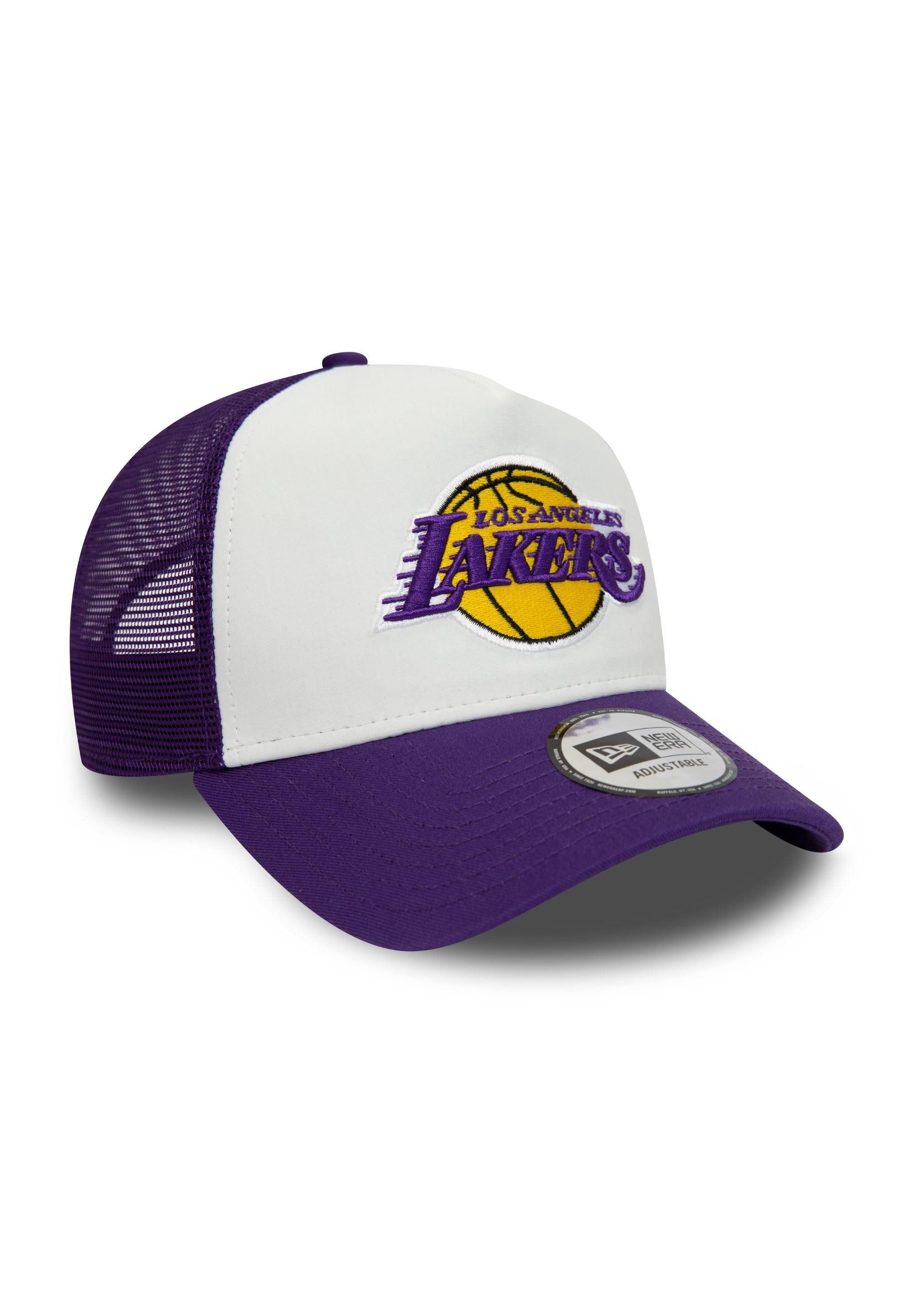 New Era Baseball Cap Los Angeles Lakers NBA Team Colour White Purple A-Frame Adjustable Tru (1-St)