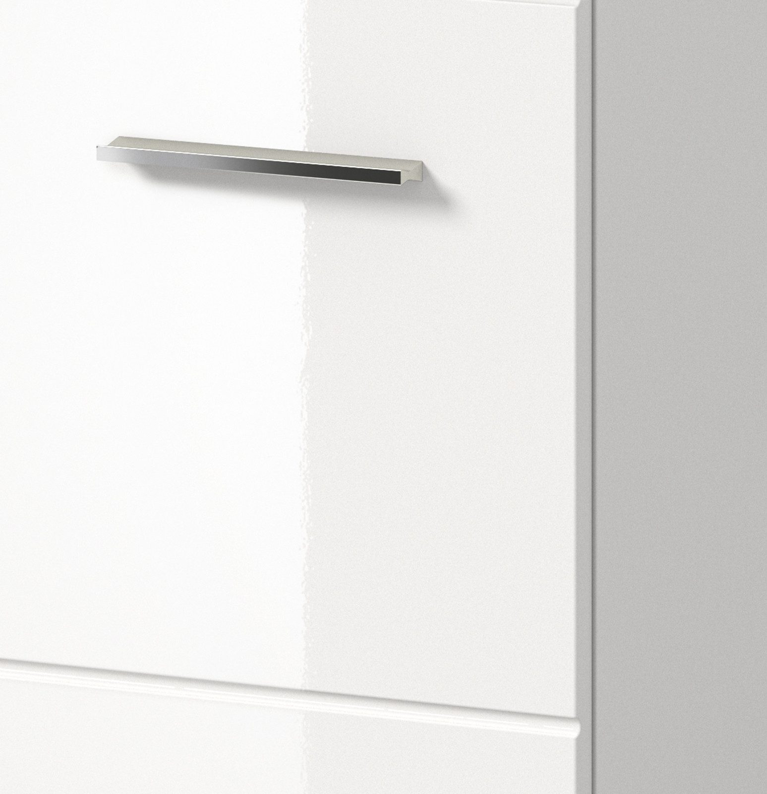 Inn.Furn Kommode Cover (Sideboard in Weiß Hochglanz, 2-türig, 80 x 81 cm), 3 große Staufächer – Bild 4 von 5