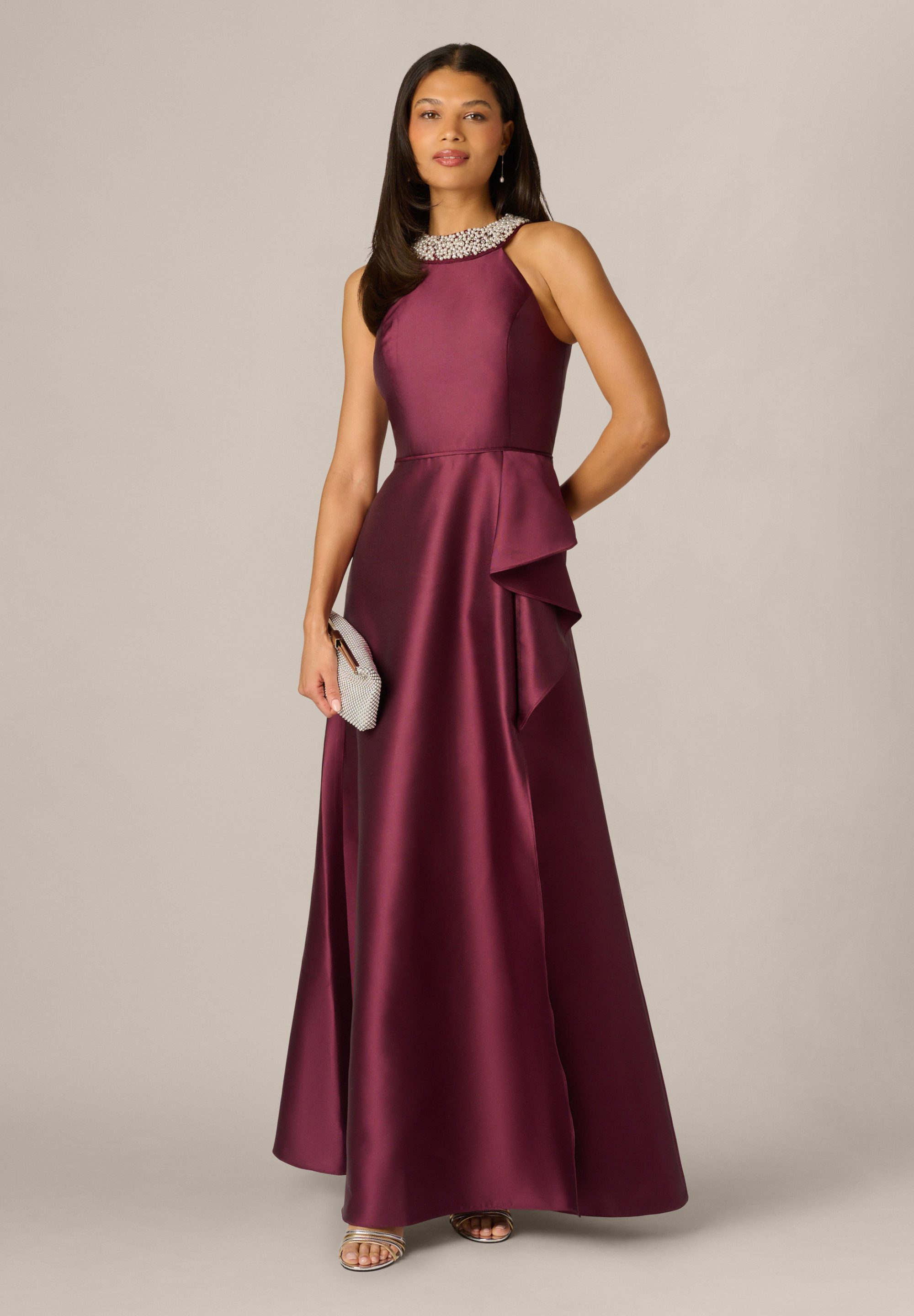 Adrianna Papell Abendkleid Embellished Mikado Gown Atemberaubendes und strukturiertes Mikado-Kleid