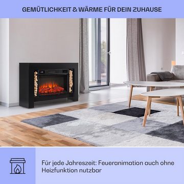 Klarstein Elektrokamin Studio Loft 2 Elektrokamin, elektrischer Kaminofen mit Heizung LED-Beleuchtung, Timer Schwarz