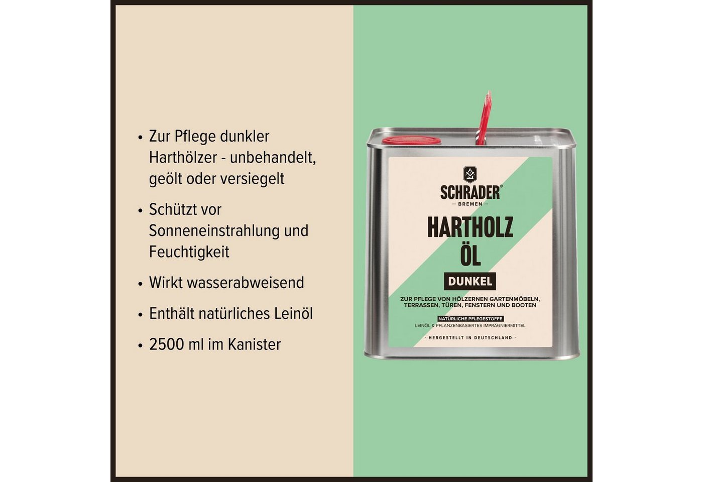 Thumbnail - Schrader Hartholzöl Terrassenöl dunkel - Pflegeset mit Teaköl - 2,5L, Enthält Hartholzöl und Schmutzbürste - 2-teilig - ...