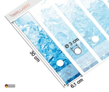 Wallario Etiketten Leuchtendes Eis in blau, Ordnerrücken-Sticker in verschiedenen Ausführungen