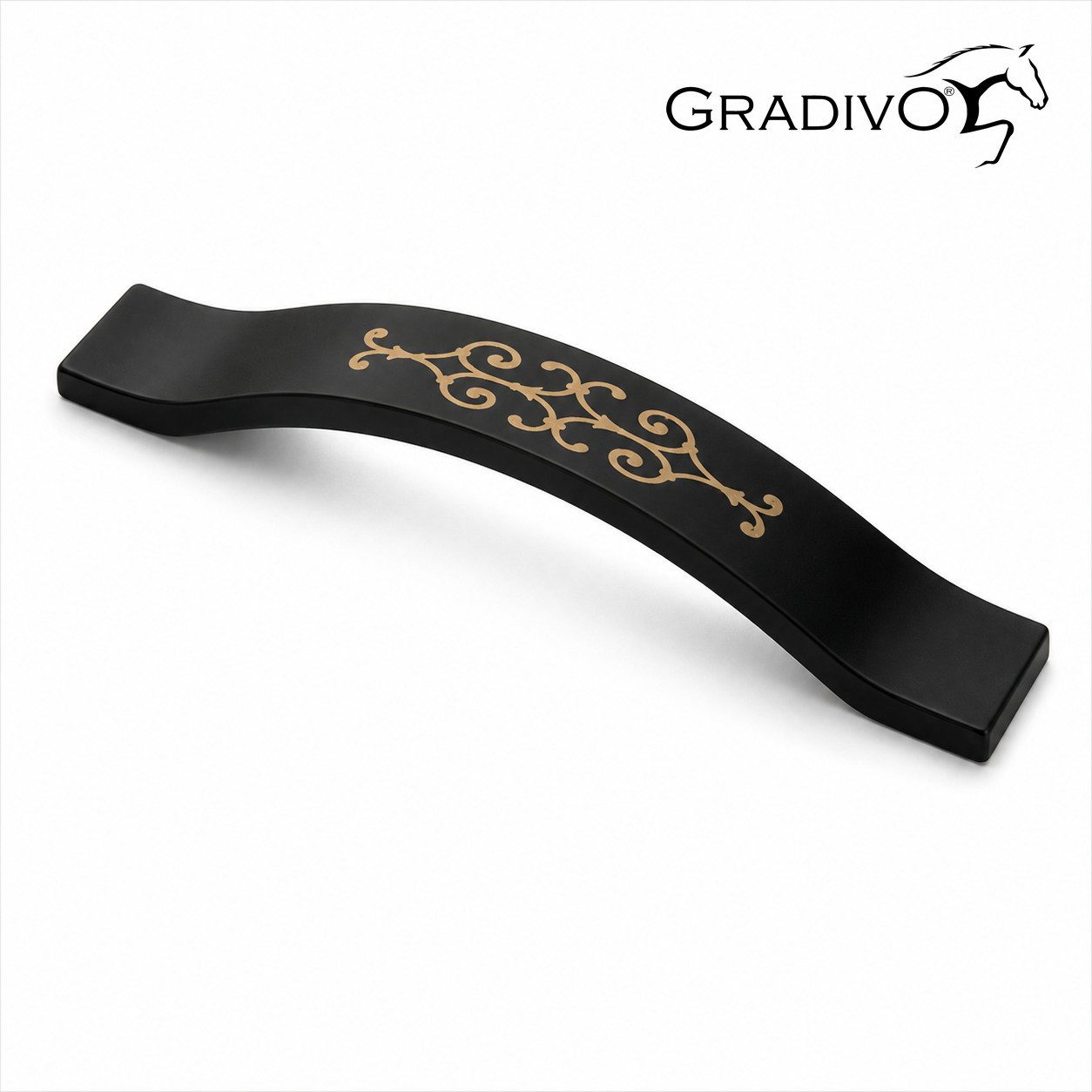 Gradivo Möbelgriff Schrankgriff Bügelgriff 632 - Schwarz, 128 mm, Design 05 von Gradivo