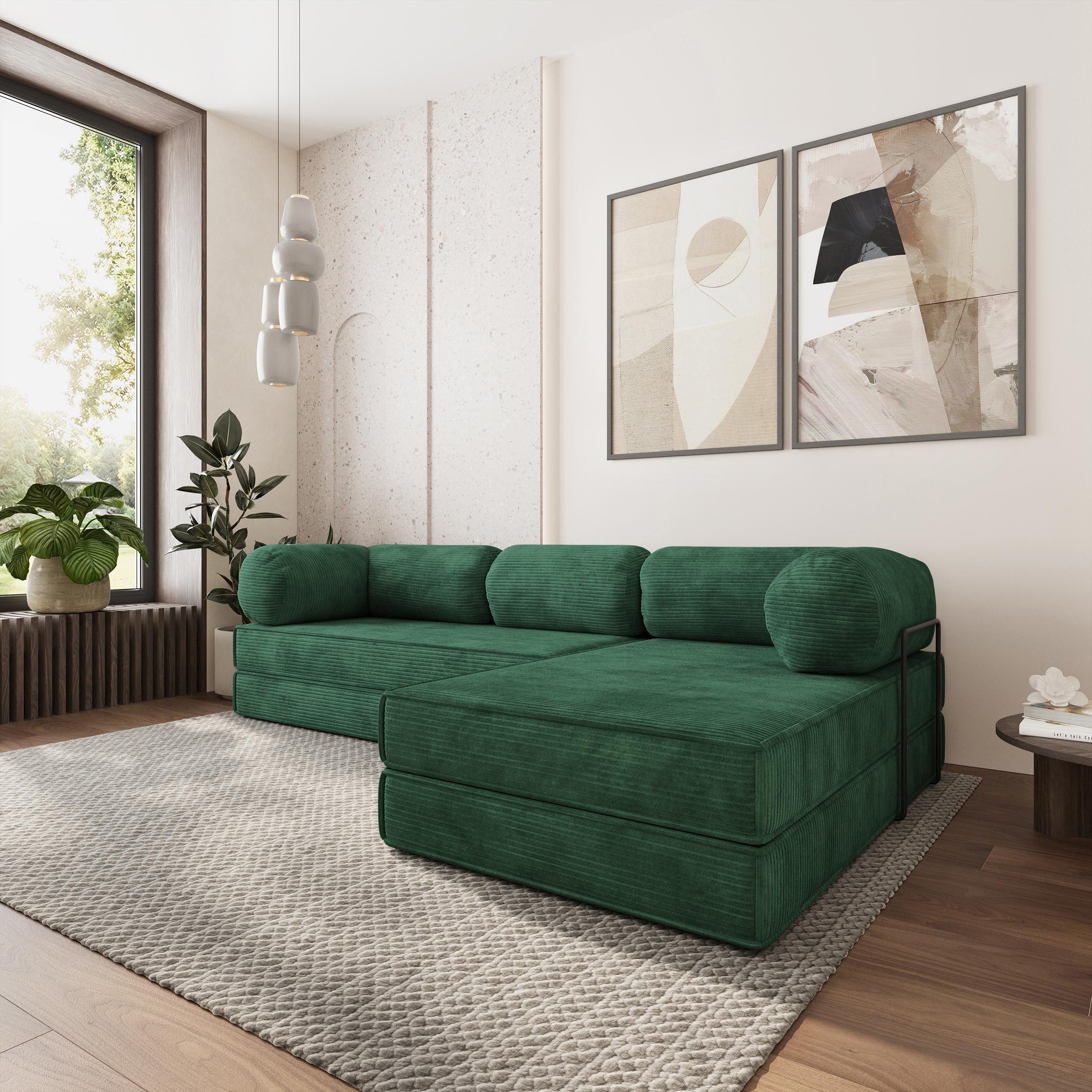 Masseno Ecksofa ETERA modulares Boneless Sofa mit Schlaffunktion