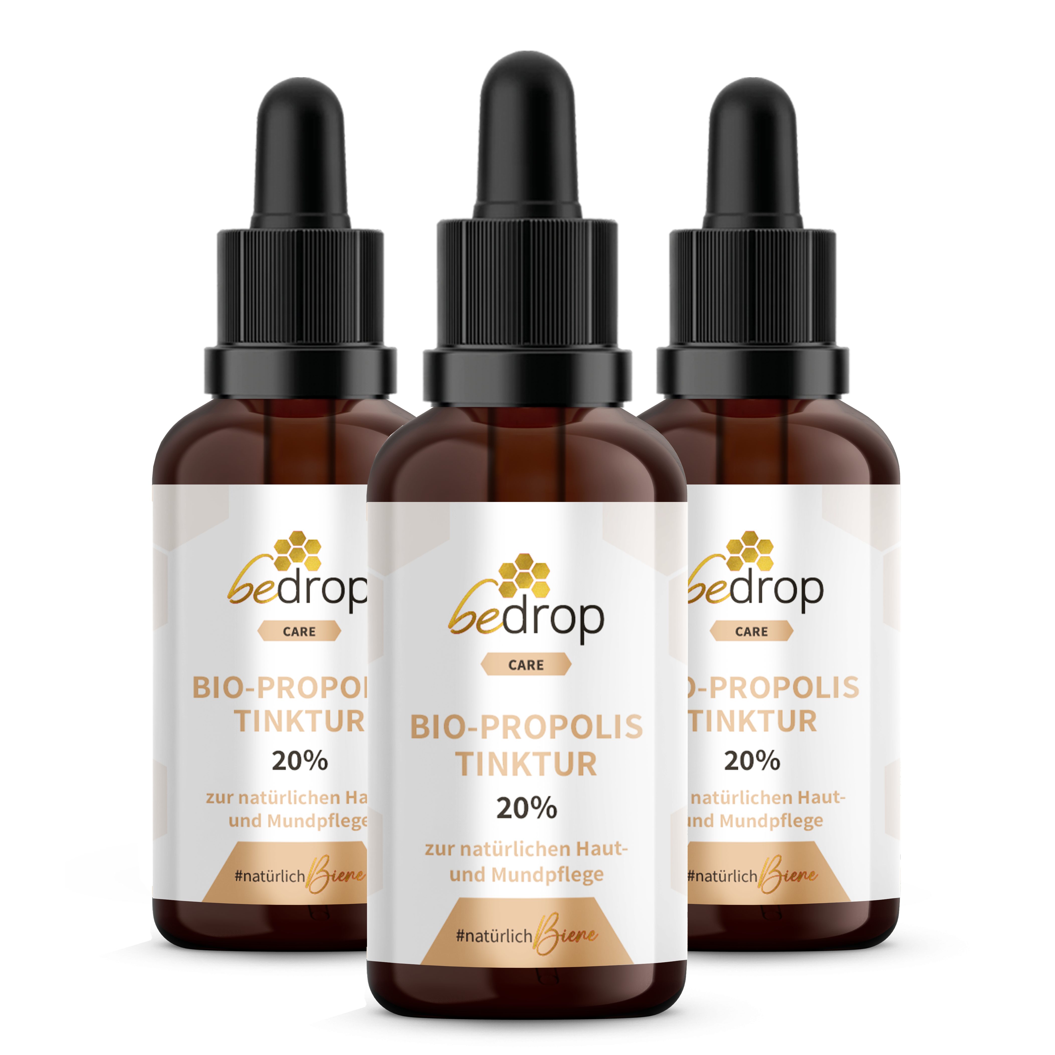 bedrop Propolis Extrakt Tinktur mit Pipette 20% - 30ml (Bio-Zertifiziert) Tropfen, 90 ml, Bio Propolis Tinktur 20% - 30ml