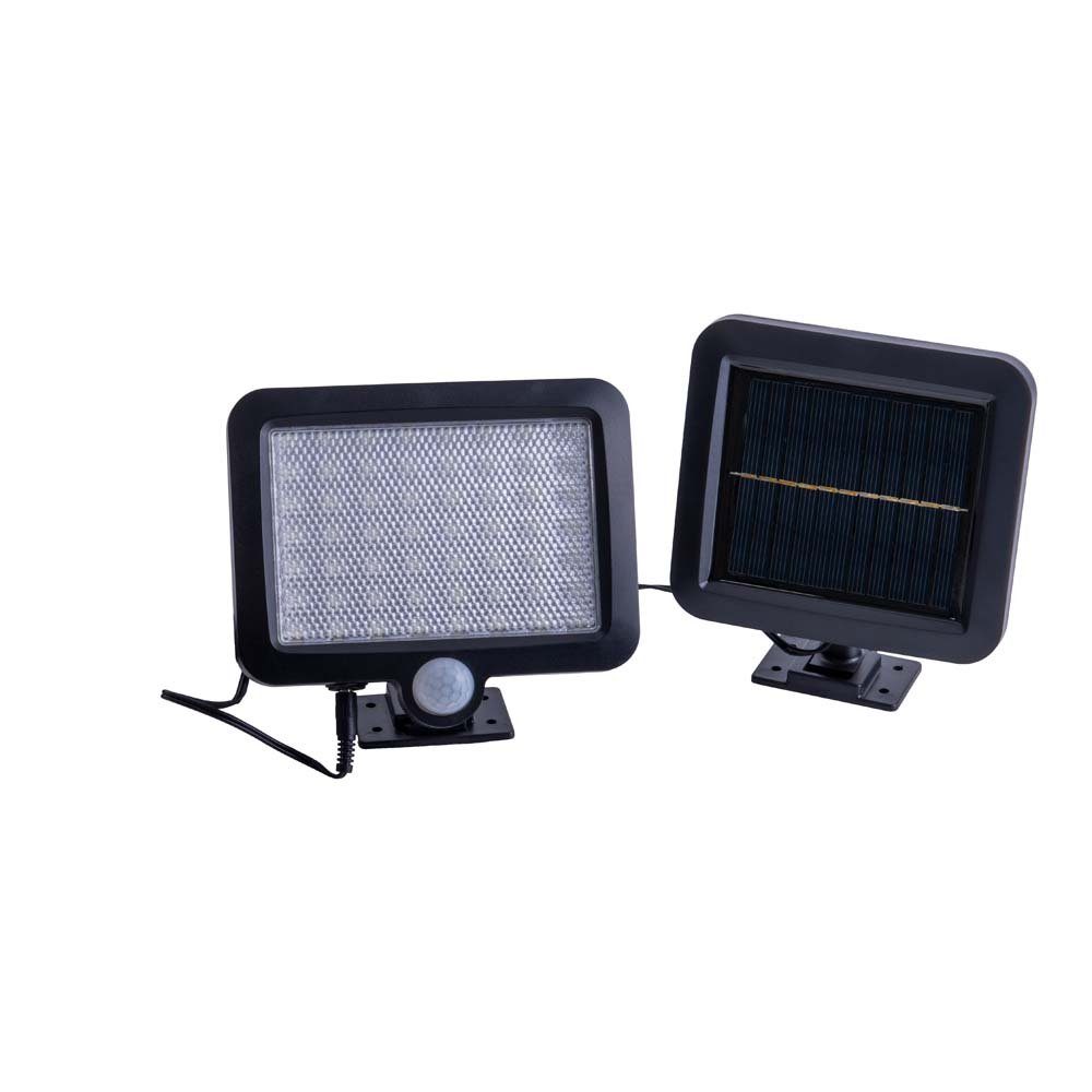 Solarleuchte IP44 Flutlichtstrahler, Schwarz Außenstrahler näve Spots Gartenleuchte LED Sensor LED