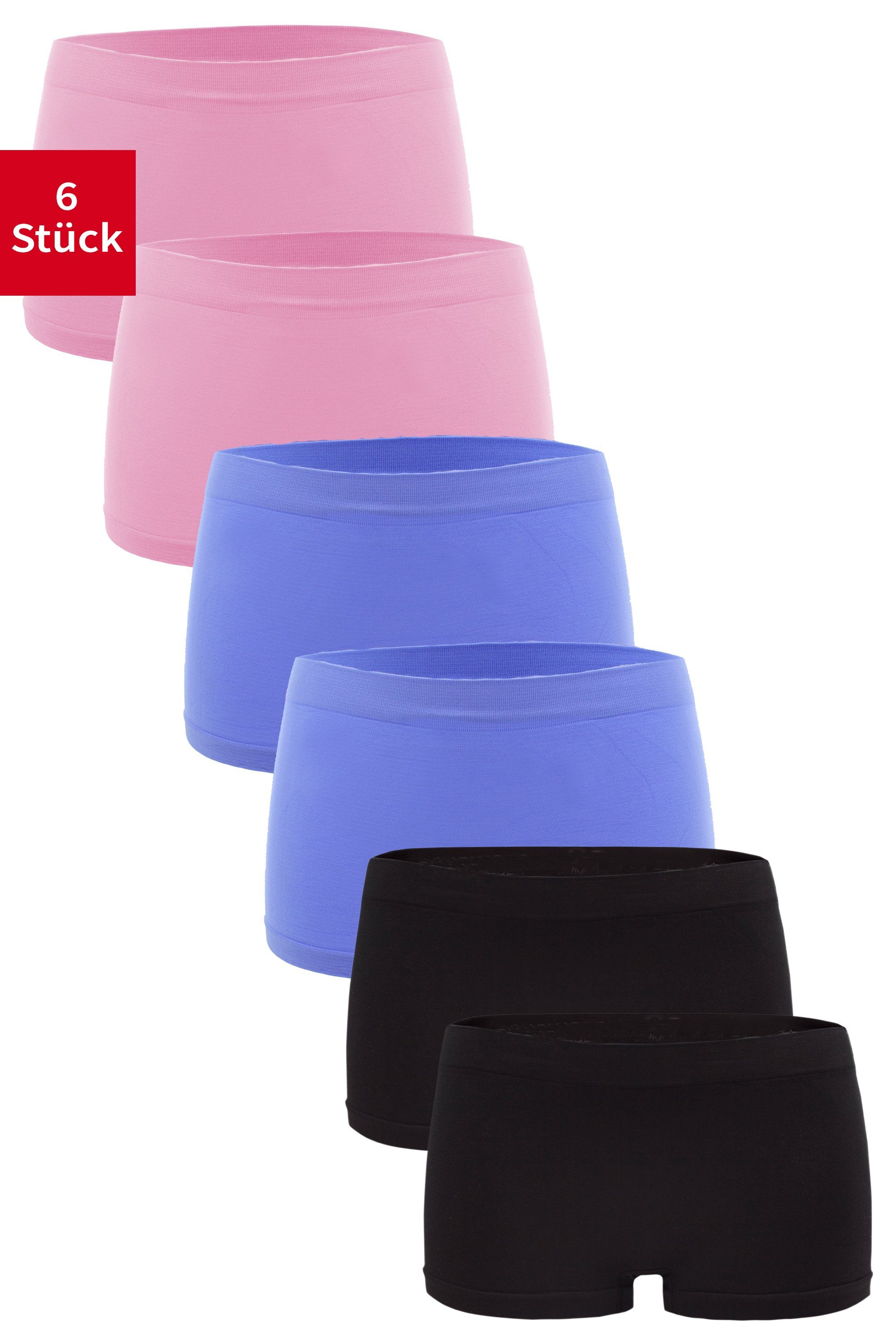 Culottes Femmes Fabio Farini - Lot De 6 Boxers Sans Coutures Microfibre - Taille Haute