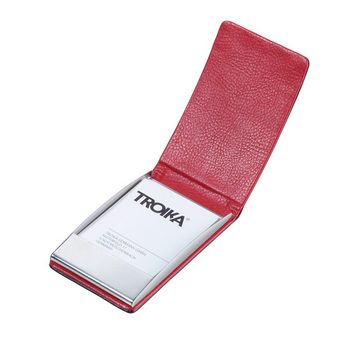 TROIKA Kartenetui TROIKA RED PEPPER STYLE – CDC92/LE – Visitenkartenetui – Visitenkartenbox – magnetischer Verschluss – Ausleseschutz (für RFID-Chips) – Kunstleder, Stahl – rot, schwarz