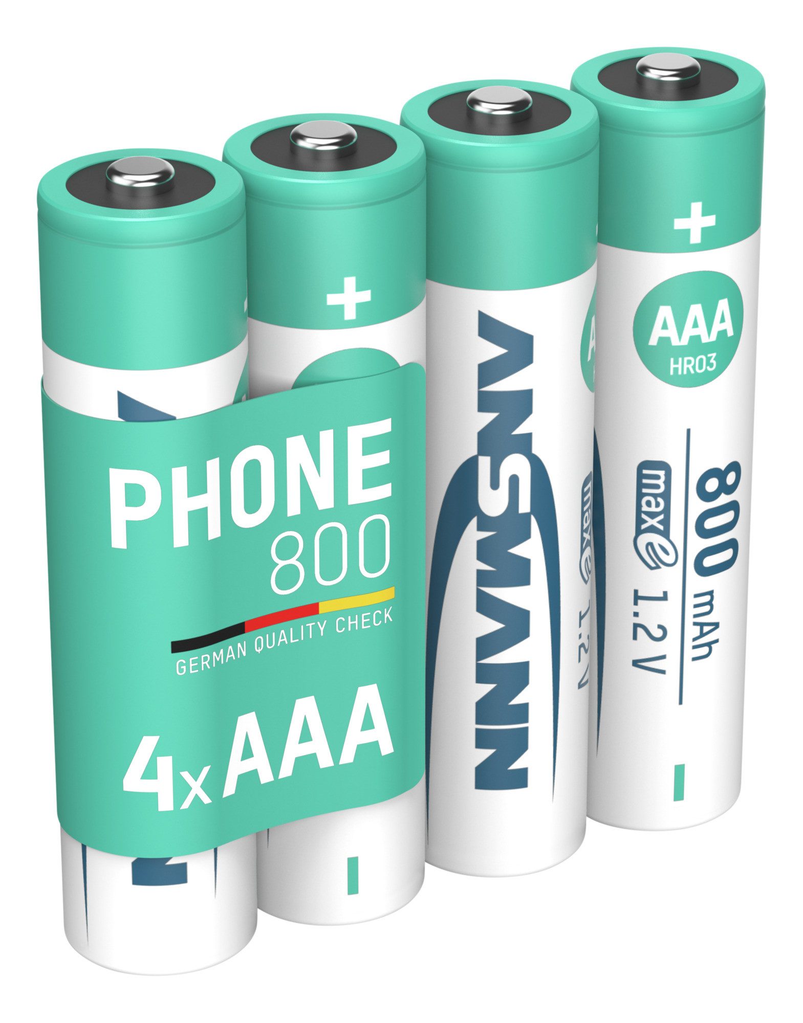 ANSMANN AG Telefon Akku AAA, 4 Stück, 800mAh 1,2V, DECT Akku 800 mAh (1.2 V)