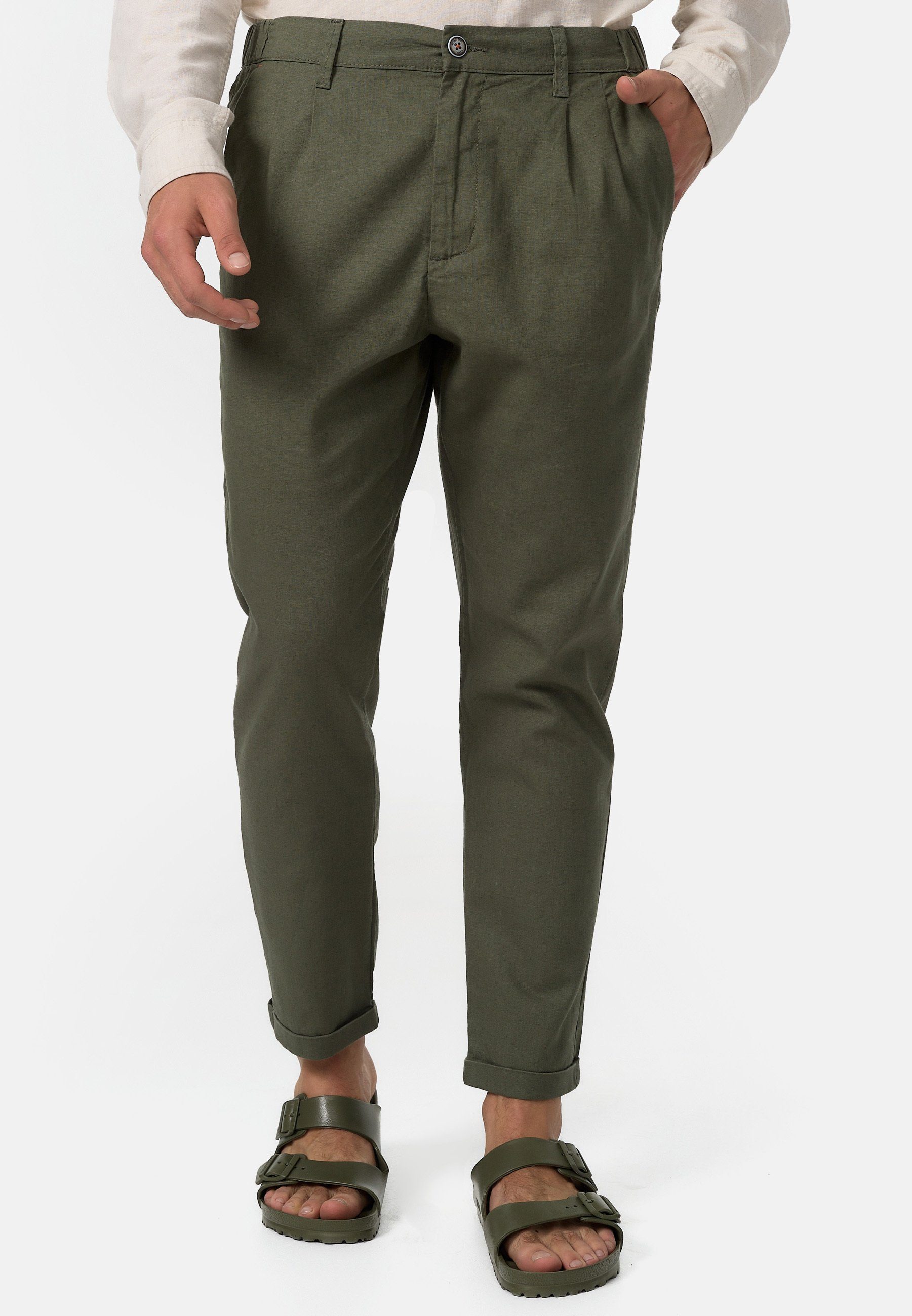 Indicode Leinenhose Cunningham Army