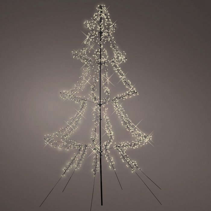 MARELIDA LED Baum LED Leuchtbaum Weihnachtsbaum H: 3m funkelnd Timer aufklappbar Vorgarten LED Classic warmweiß (2100K bis 3000K)