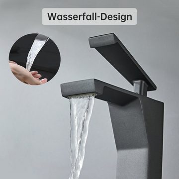 DAKYAM Waschtischarmatur Wasserhahn Bad Küche Waschbeckenarmatur Badarmaturen Kupfer Wasserfall mit Schlauch