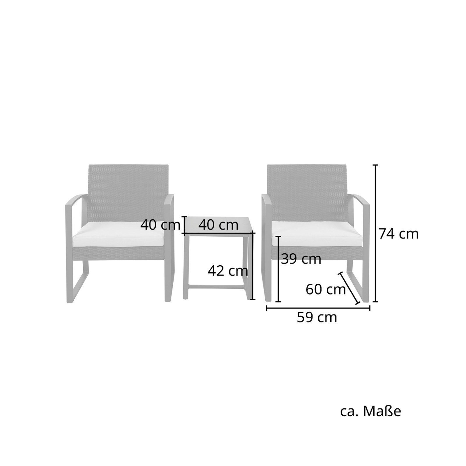 bequemer (Set), Polsterung Tischplatte SVITA hochwertiger L, und Mit LOIS Sitzgruppe