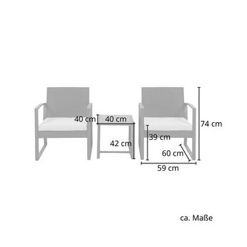 SVITA Sitzgruppe LOIS L, (Set), Mit bequemer Polsterung und hochwertiger Tischplatte