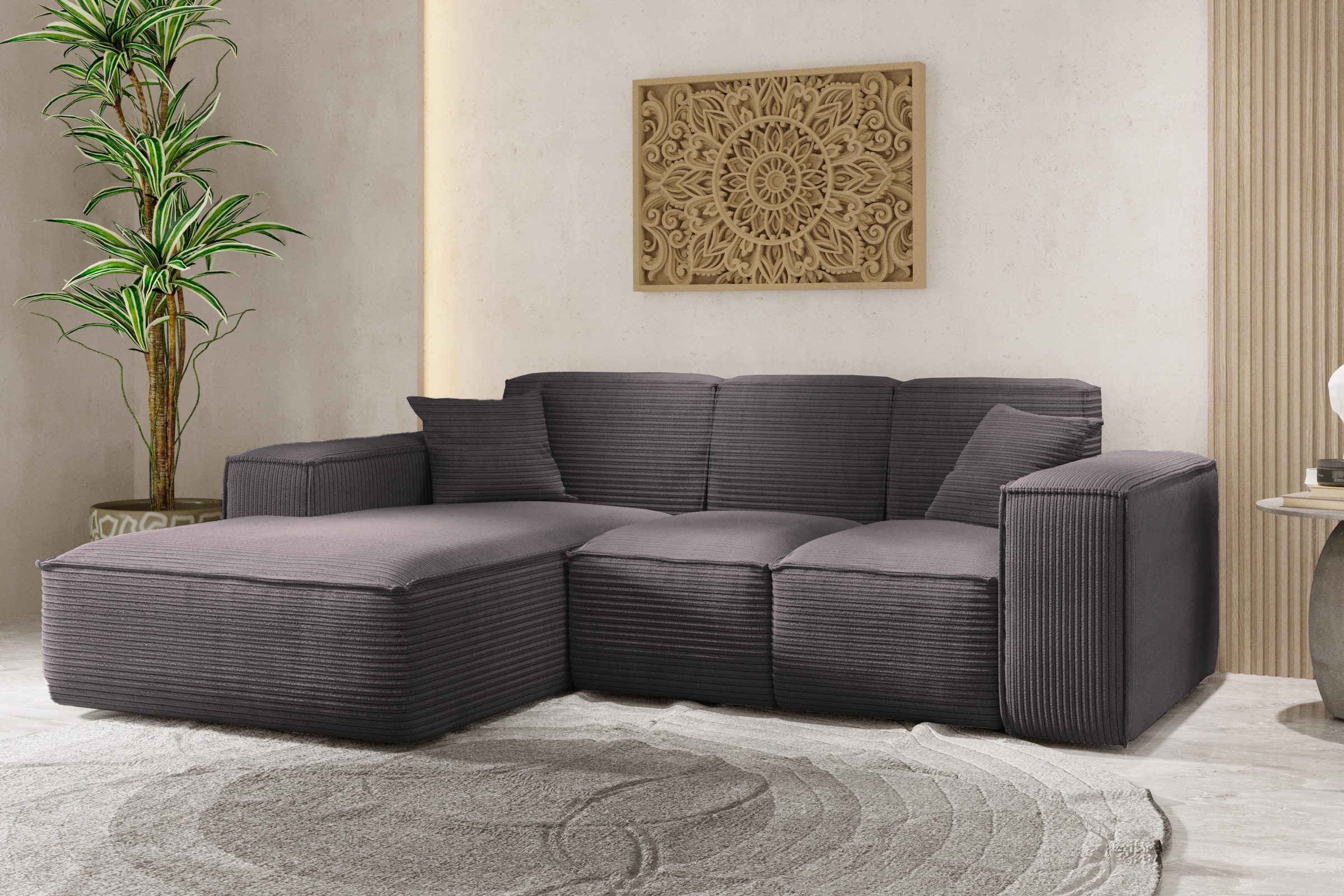 Kaiser Möbel Ecksofa Eckcouch SIENA L-Form, Stoff Poso/Salvador/Maloy/Artico/Velo, Einzelsofa, Bequem, originelles Design, praktisch, viele Цвета(ов)