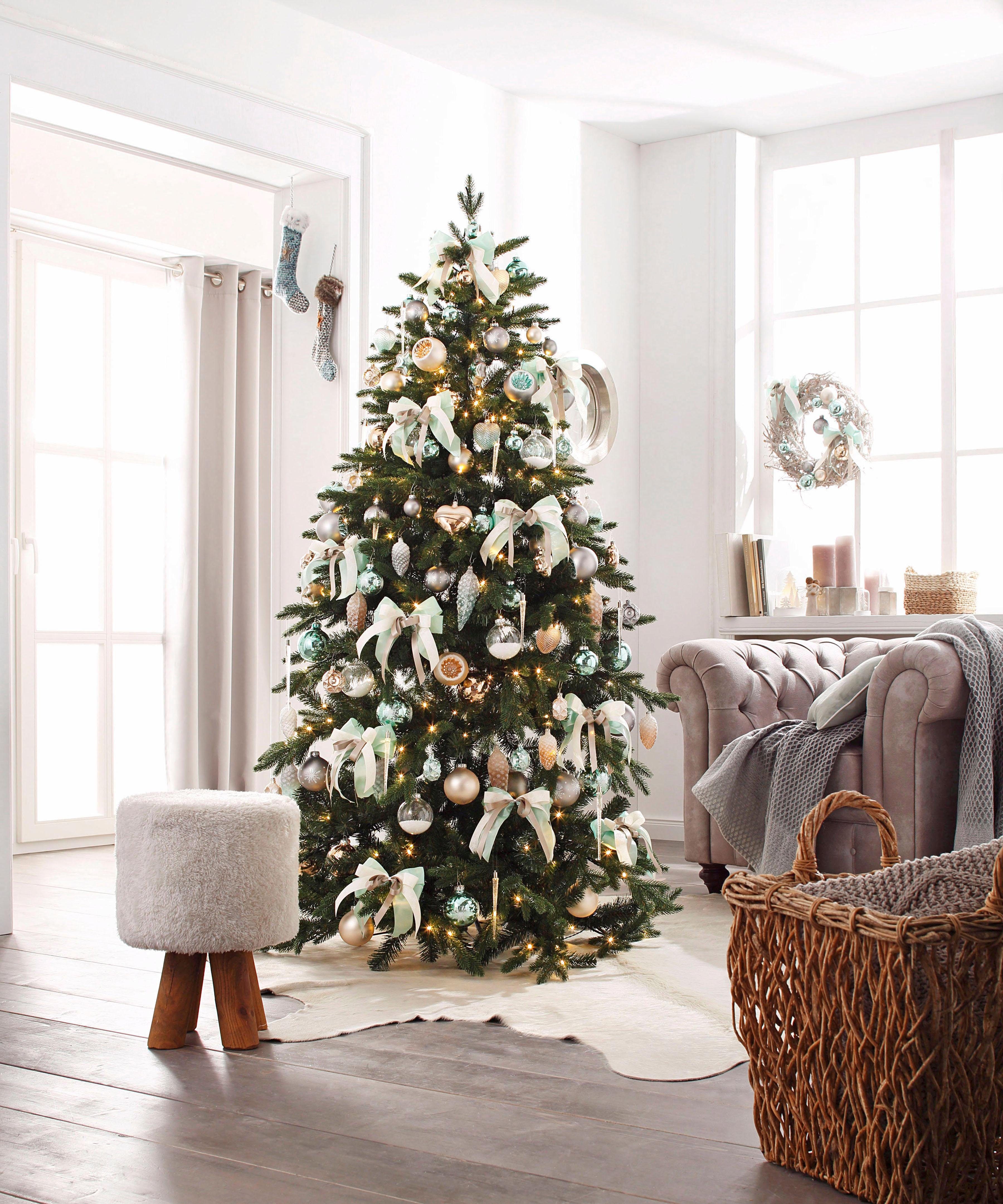 Creativ deco Künstlicher Weihnachtsbaum Weihnachtsdeko, künstlicher Christbaum, Tannenbaum, mit LED-Lichterkette