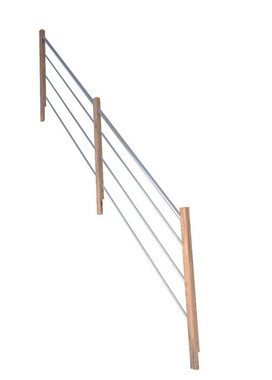Starwood Treppengeländer Treppengeländer Modell Rhodos Gerade Eiche-Holzgeländer-wahlweise