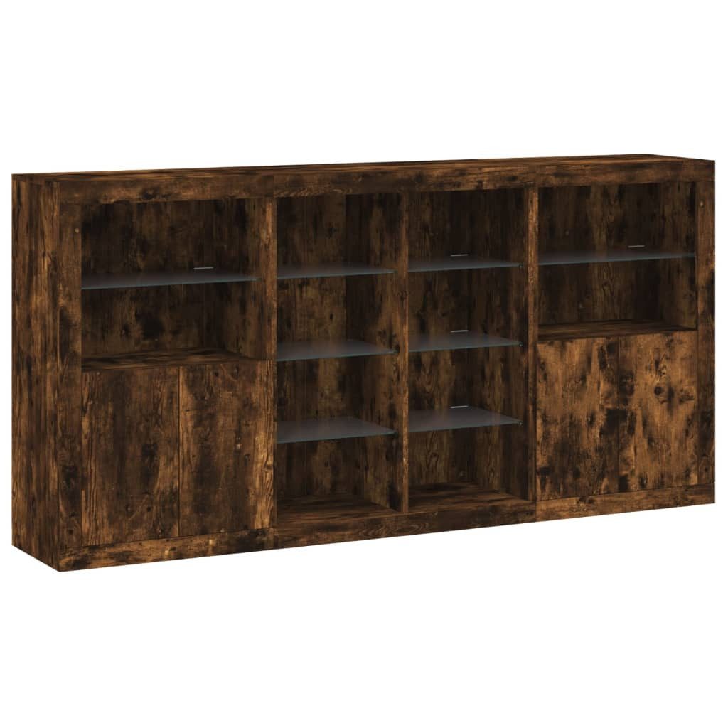 vidaXL Sideboard Sideboard mit LED-Leuchten Räuchereiche günstig online kaufen