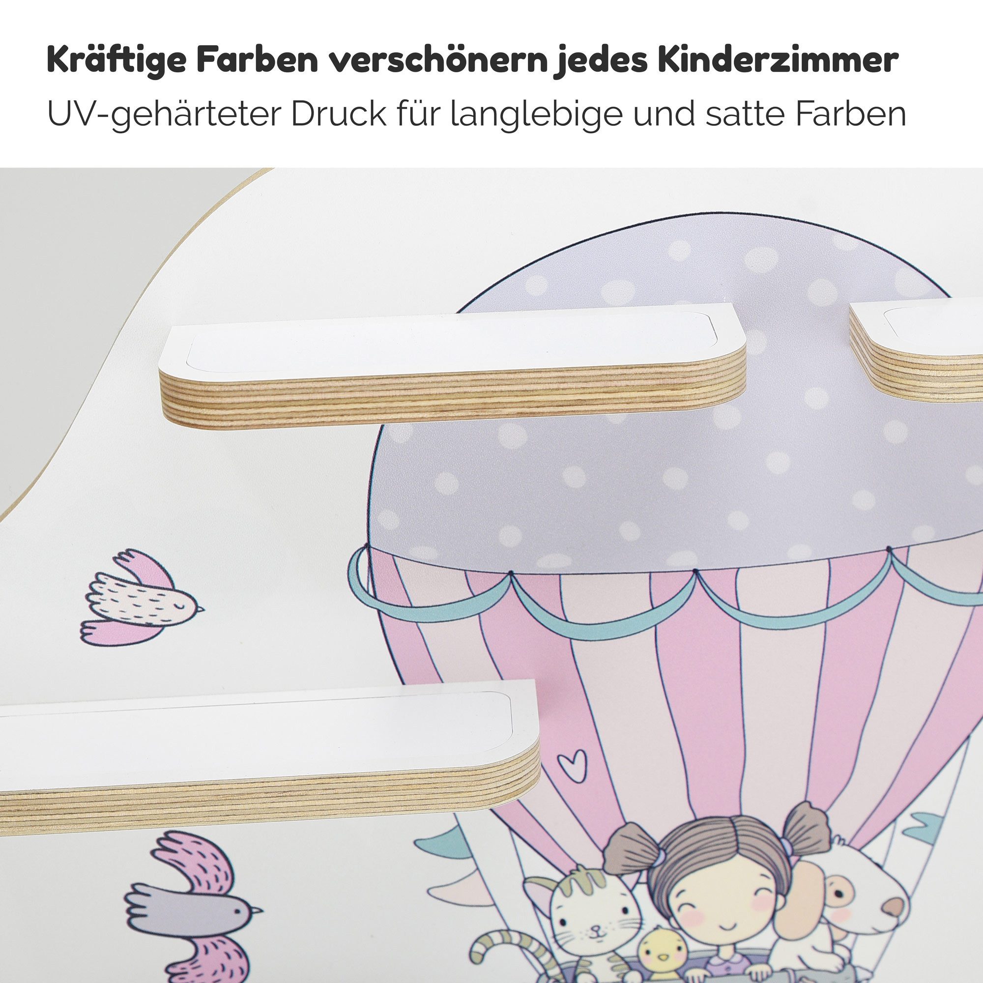 stadtecken Kinderregal mit schmalen Boden - geeignet für die Toniebox und Tonies, Bunte, verspielte Aufbewahrung für 35 Figuren, ideal fürs Kinderzimmer