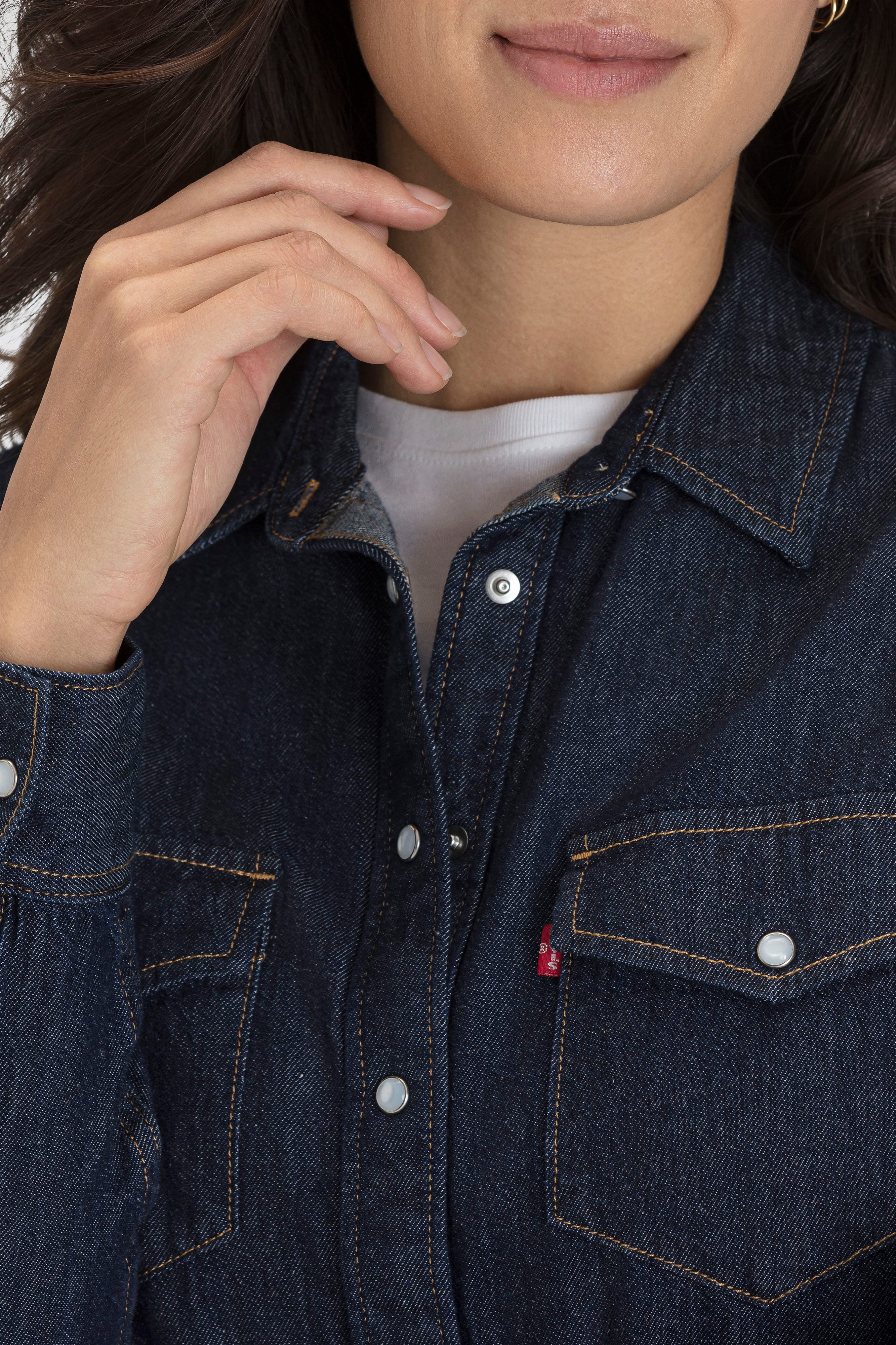 Levi's® Jeansbluse ESSENTIAL WESTERN mit Brusttaschen mit Druckknöpfen