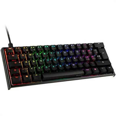 Ducky ONE 2 Mini Gaming-Tastatur (MX-Brown, ABS Tastenkappen, CH-Layout, RGB LED, TKL-Mini, Schwarz / Weiß)