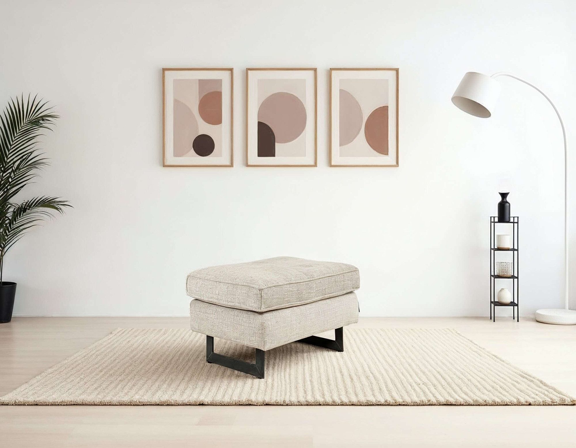 Home affaire Polsterhocker Pinto, mit Keder, Metallfüßen und auch in Cord B günstig online kaufen