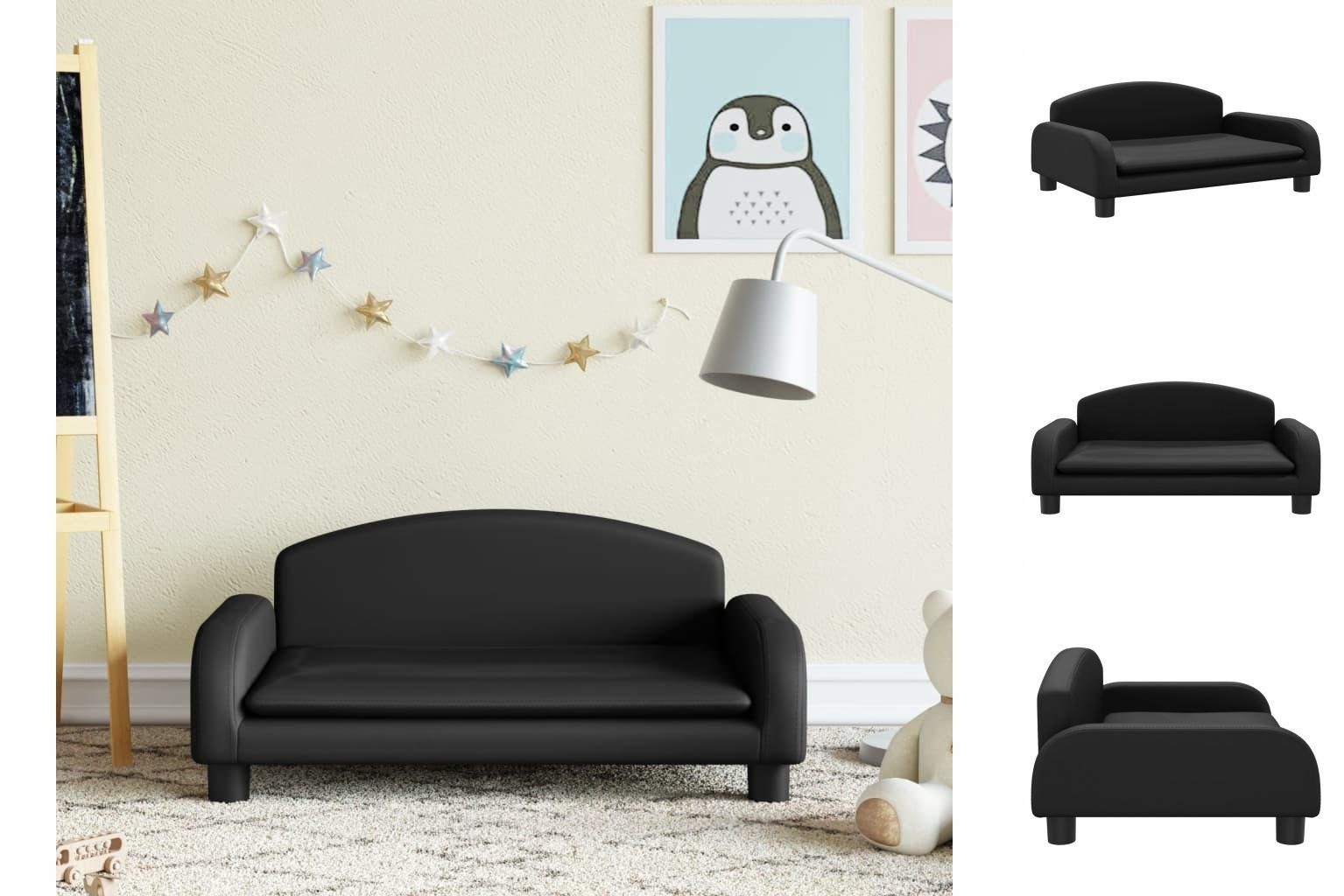 vidaXL Kindersofa Kind cm Kindermöbel Kindersofa 70x45x30 Schwarz Kindercouch Kunstleder