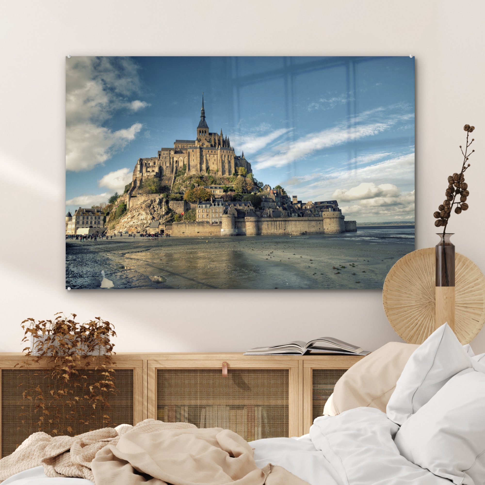 MuchoWow Acrylglasbild - & Frankreich Acrylglasbilder St), Schloss (1 Wohnzimmer Schlafzimmer Wasser, 