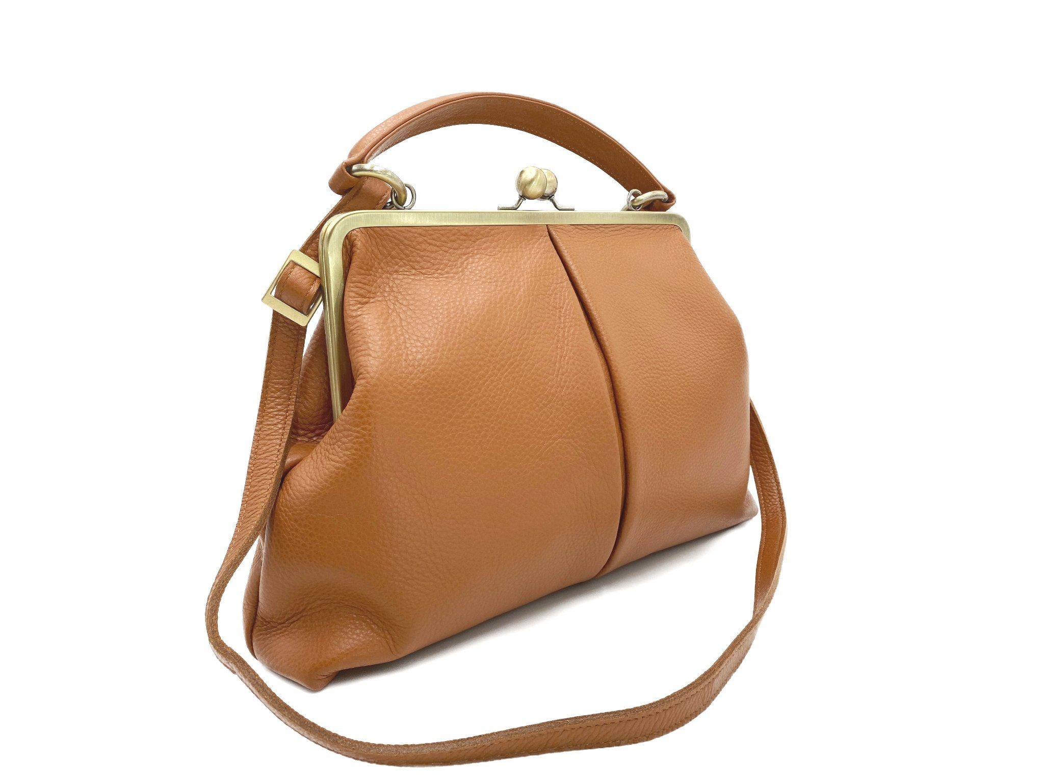 Taschenkinder Handtasche Handtasche Leder "Große Olive" Damentasche, Schultertasche, Vintage, Echtes Leder vom Rind, sehr weich und geschmeidig.