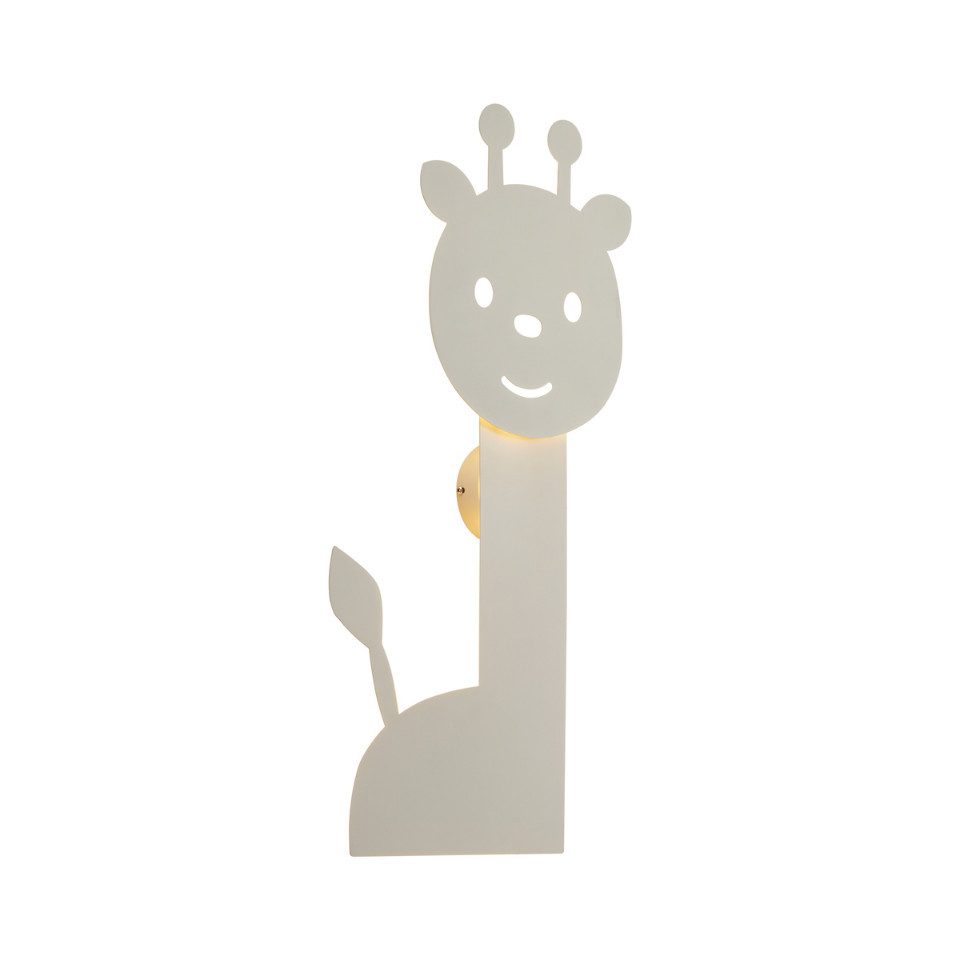 Qazqa Wandleuchte Animal faces, Dimmbar, LED fest integriert, Extra-Warmweiß, QAZQA Wand­leuchte, integrated, Beige, Stahl, Für Kinder