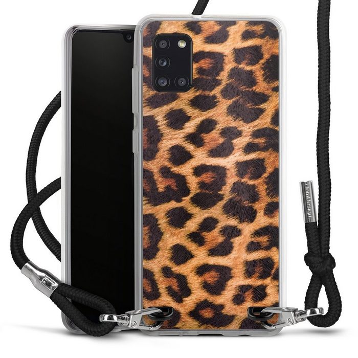 DeinDesign Handyhülle Leopard Fell Animalprint Leo Print Samsung Galaxy A31 Handykette Hülle mit Band Case zum Umhängen