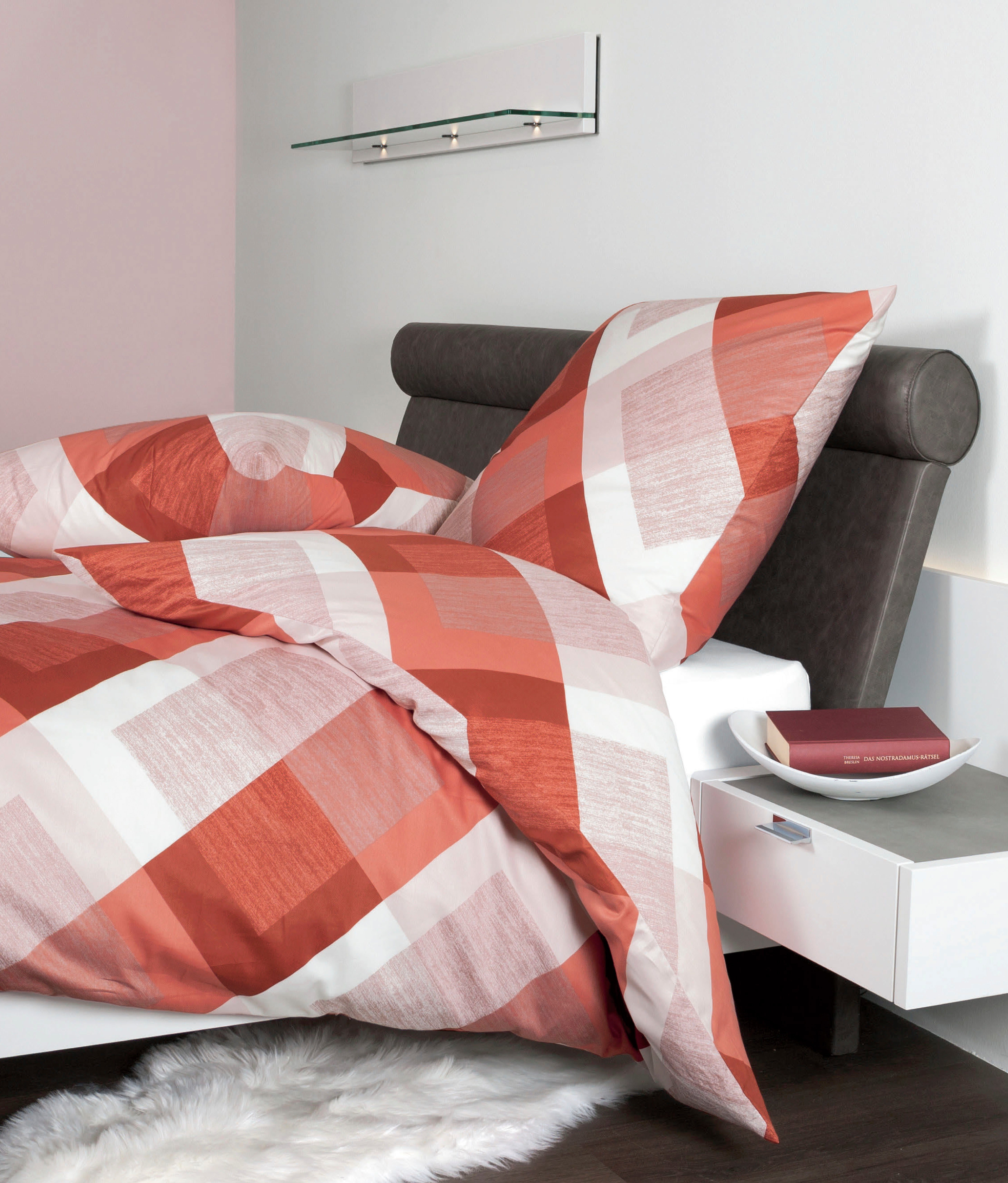 Janine Bettwäsche moments 98067, Mako-Satin, 2 teilig, mit Reißverschluss