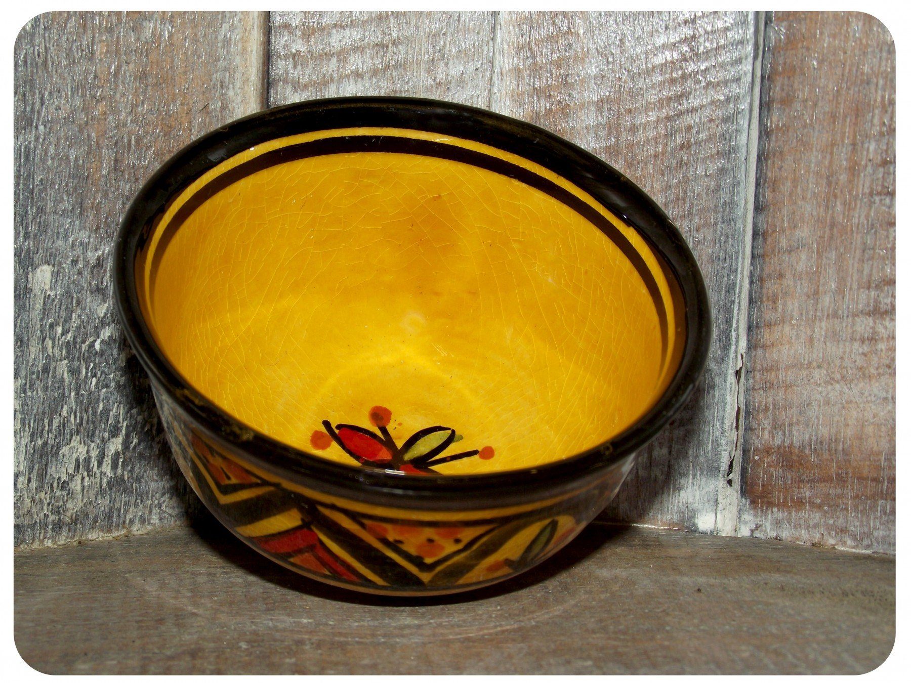 SIMANDRA Schüssel Orientalische marokkanische Keramik, Handarbeit Gelb (Mini, 1-tlg), Keramikschale