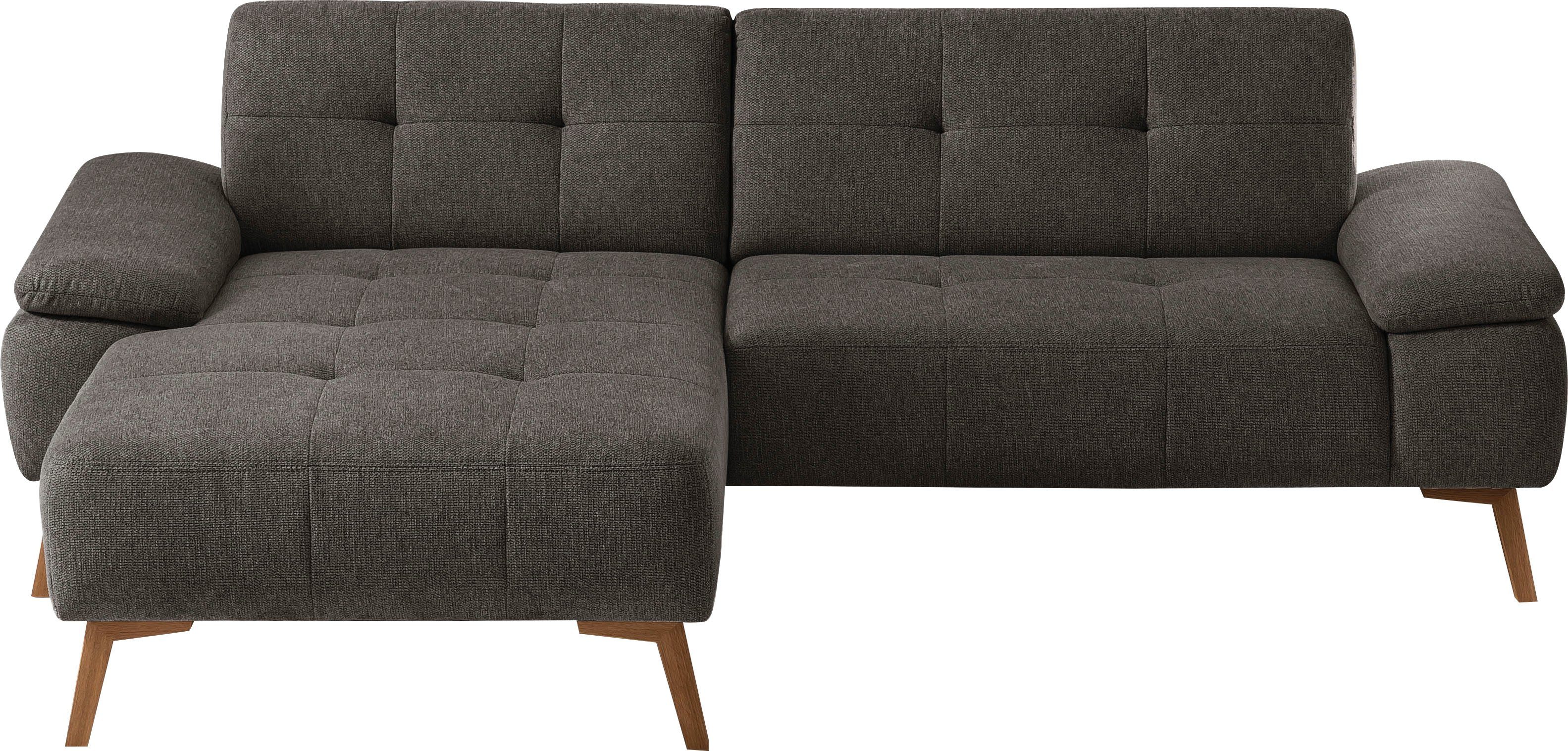 exxpo - sofa fashion Ecksofa, Design im und mit Holzfüßen Steppung skandinavischen