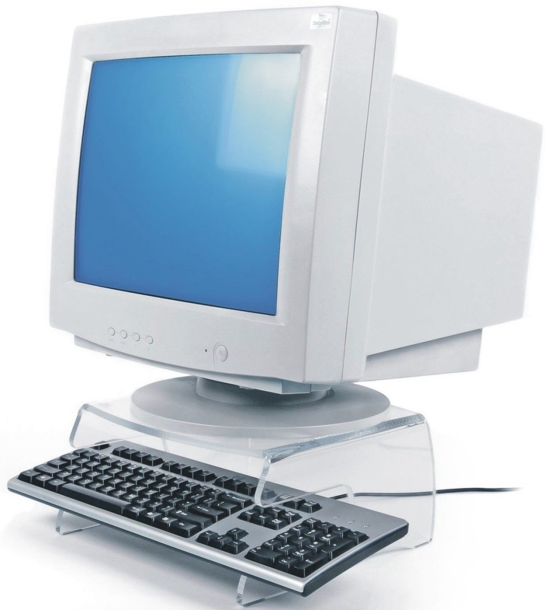 Dataflex Monitor-Halterung Monitorständer CRT FH 100 mit Tastaturhalter Acryl transparent