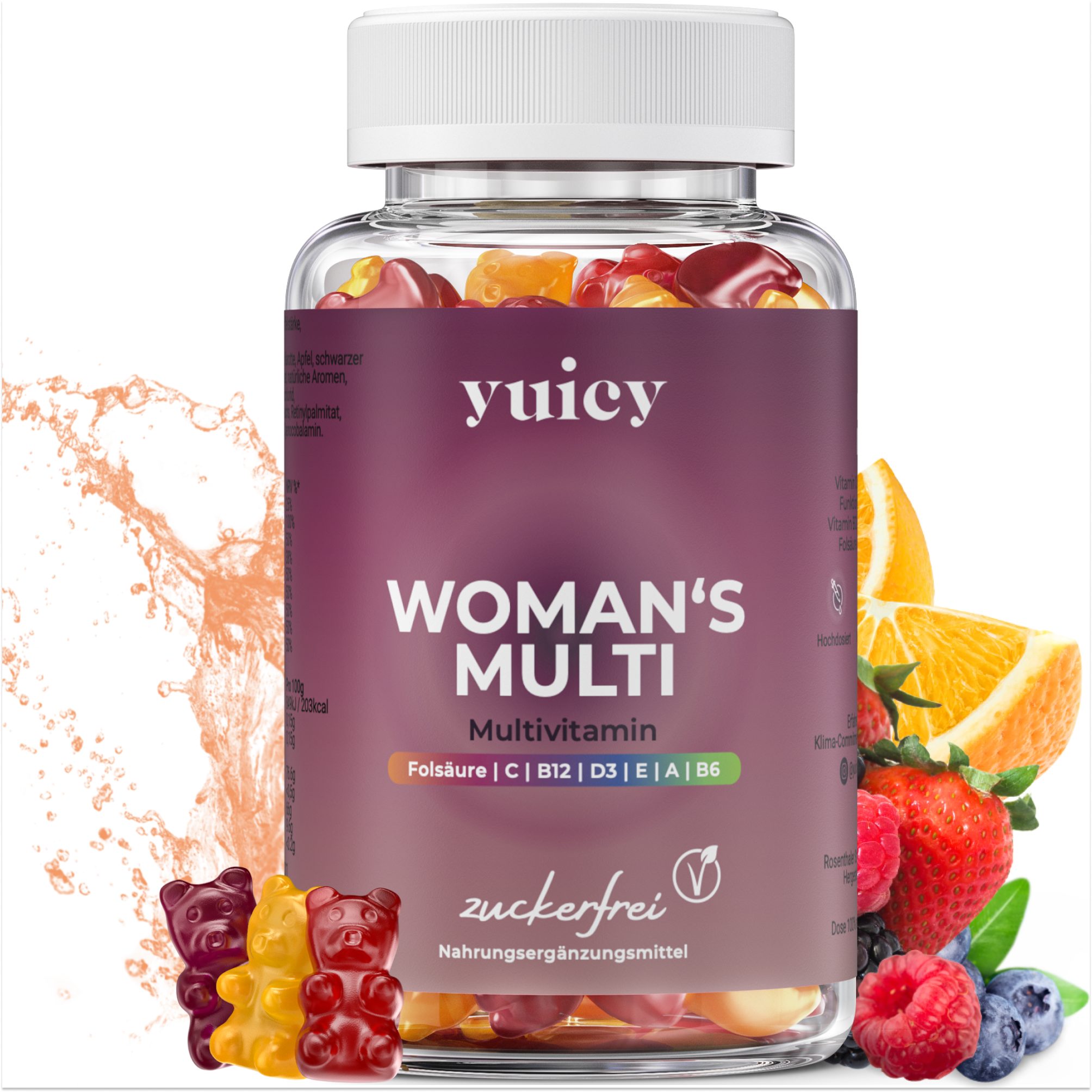 yuicy Woman's Multivitamin für Frauen - Vitamine für Gesundheit & Vitalität Gummies, 60 St., 120 g