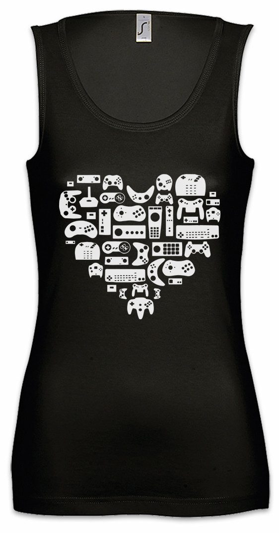 Urban Backwoods Tanktop Controller Heart I Ärmelloses Damen T-Shirt Retro Gamer Controller Joystick TV 80s Eighties
