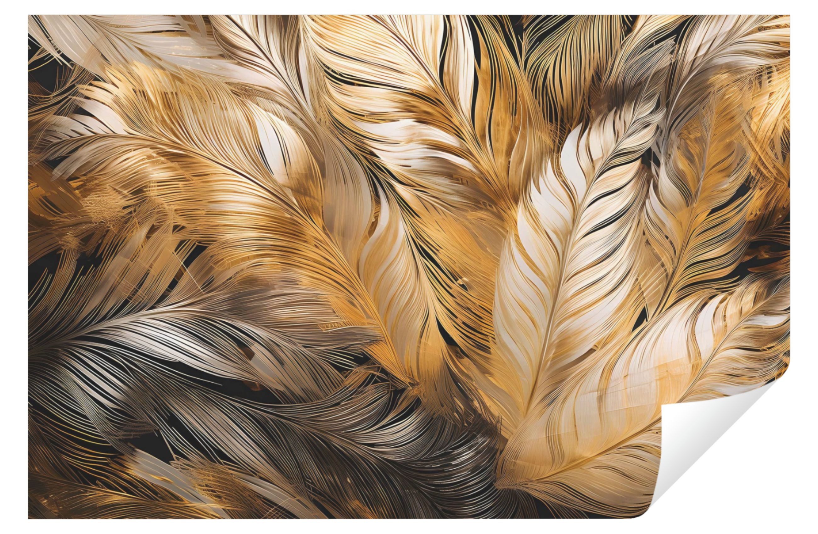 Wallarena Fototapete Blätter Gold Glamour Vlies Tapete Wohnzimmer Schlafzim günstig online kaufen