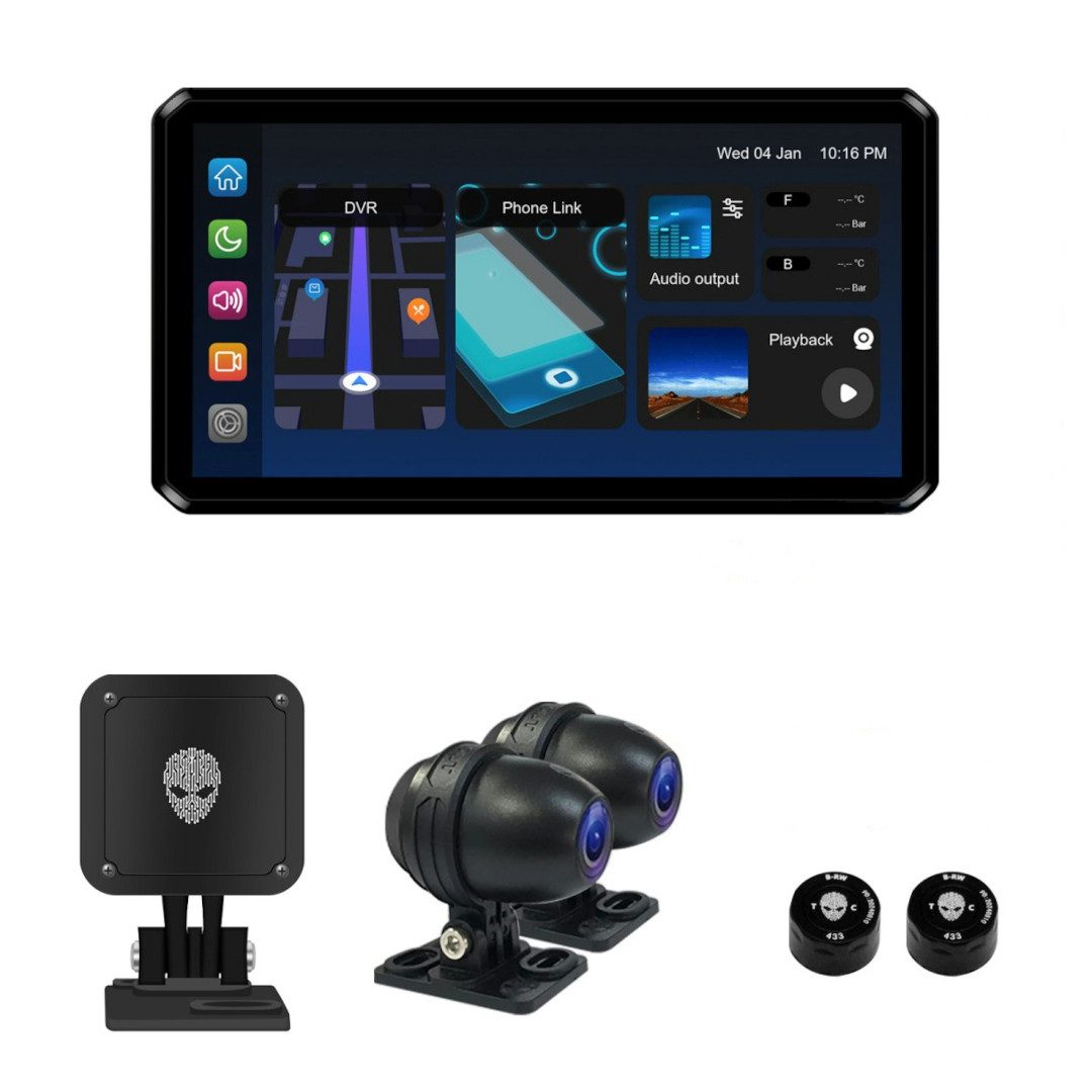 FC-Moto M2 Pro Ultimate Bundle Motorrad Multimediasystem Motorrad-Navigationsgerät (Wasserdicht wasserdichte)