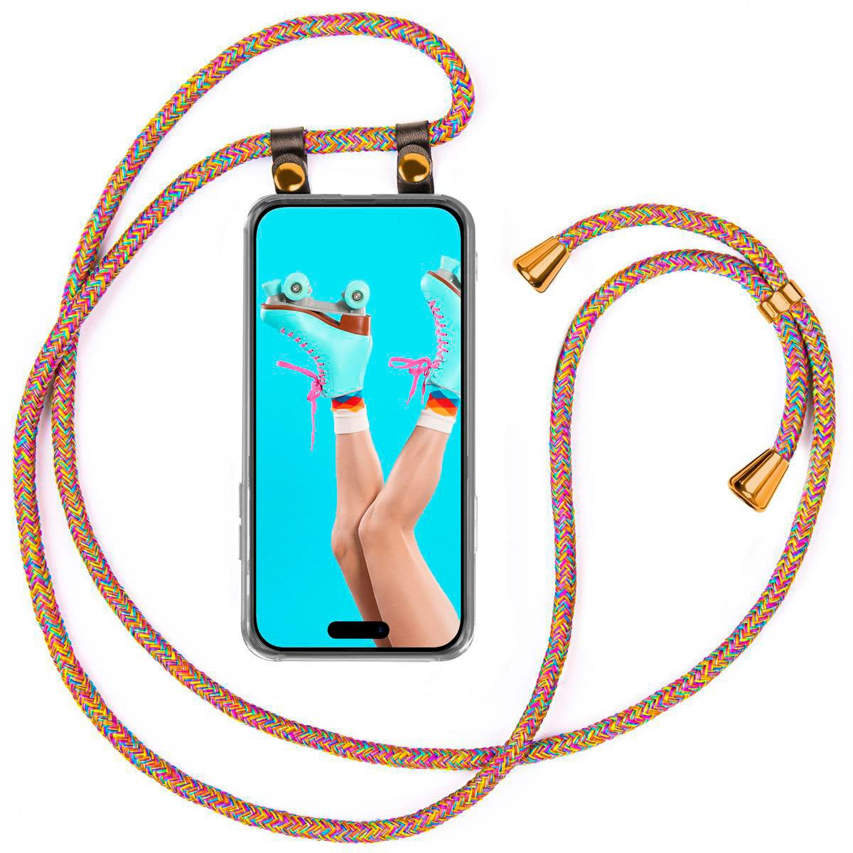 moex Handyhülle moex® Free Spirit für Apple iPhone 15, Hülle mit Band, Kette abnehmbar Handyband Handyhülle zum Umhängen