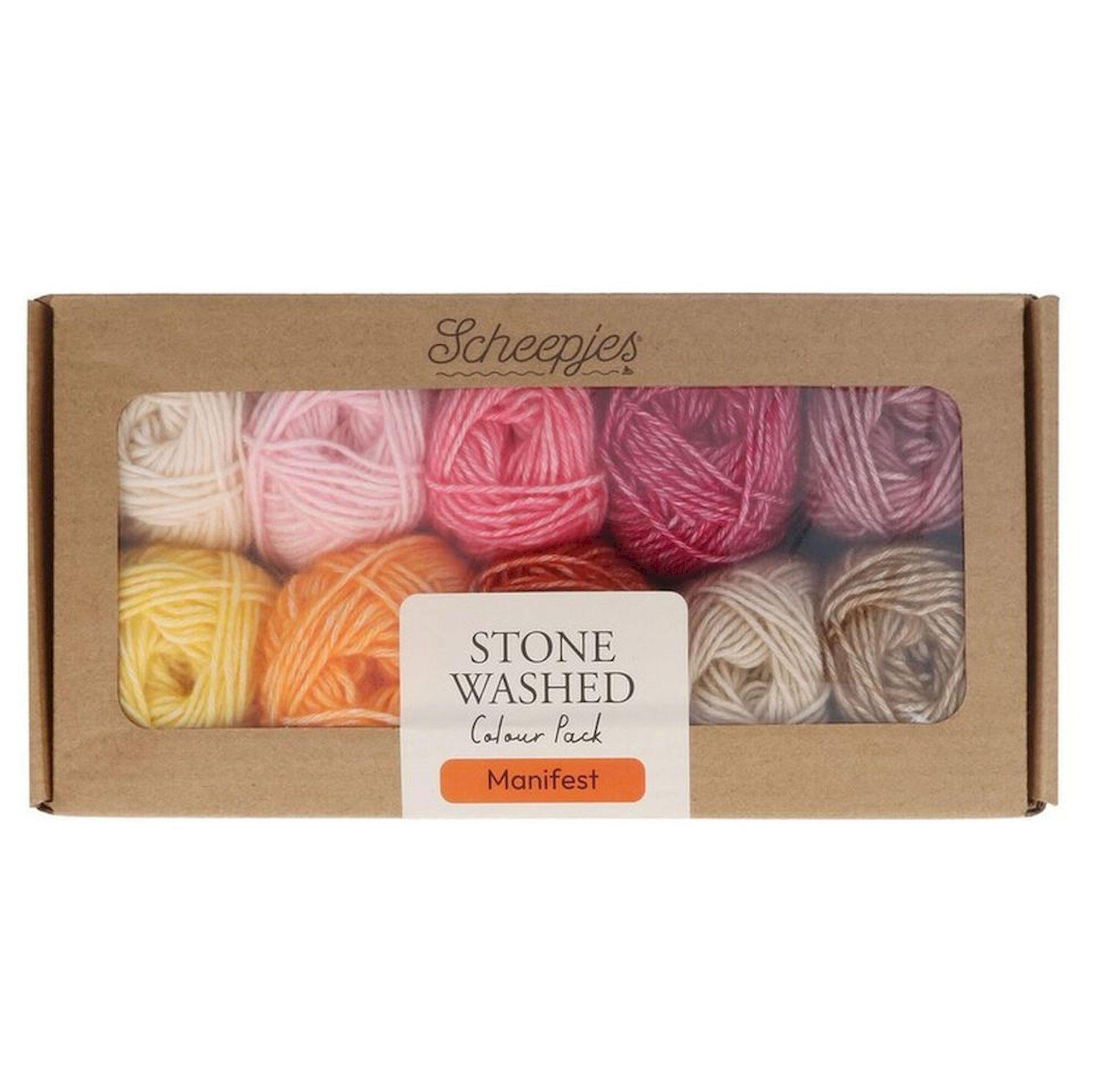 Scheepjes Stone Washed Colour Pack - 10 Knäule Häkelwolle, 65 m